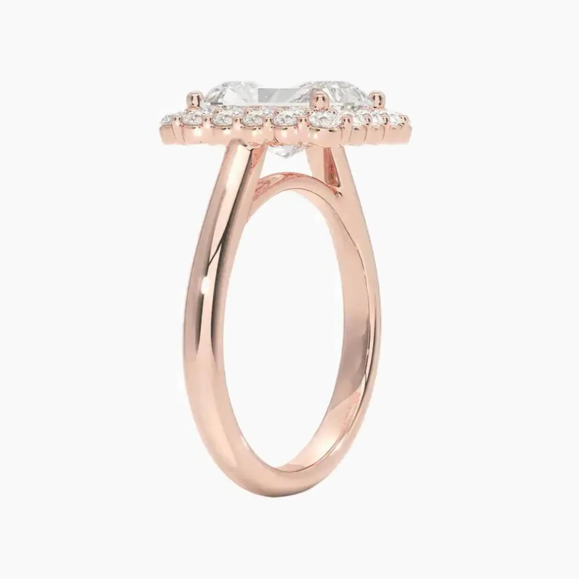 Fiora Radiant Designer 2.5 Carat Lab Grown Diamond Engagement Ring in 18K White Gold