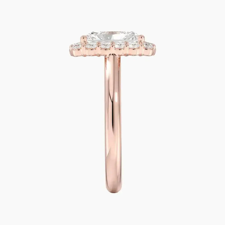 Fiora Radiant Designer 2.5 Carat Lab Grown Diamond Engagement Ring in 14K White Gold