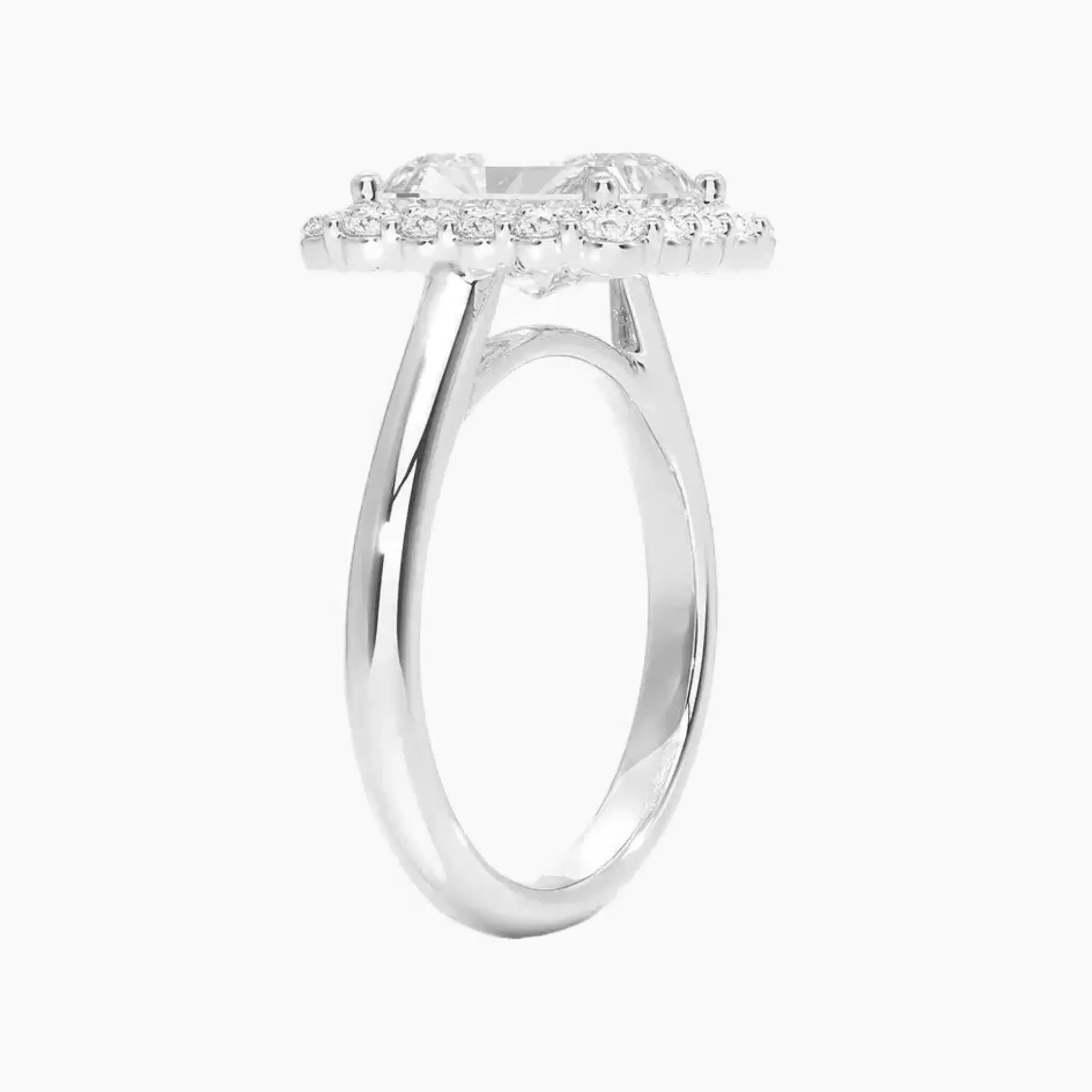 Fiora Radiant Designer 1.5 Carat Lab Grown Diamond Engagement Ring in 18K White Gold