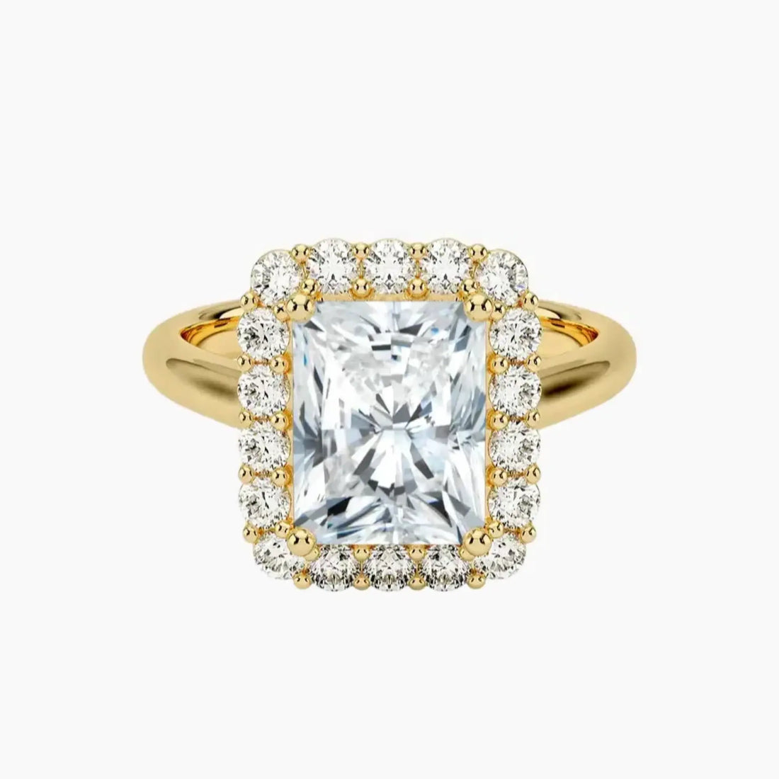 Fiora Radiant Designer 2.5 Carat Lab Grown Diamond Engagement Ring in 14K Yellow Gold