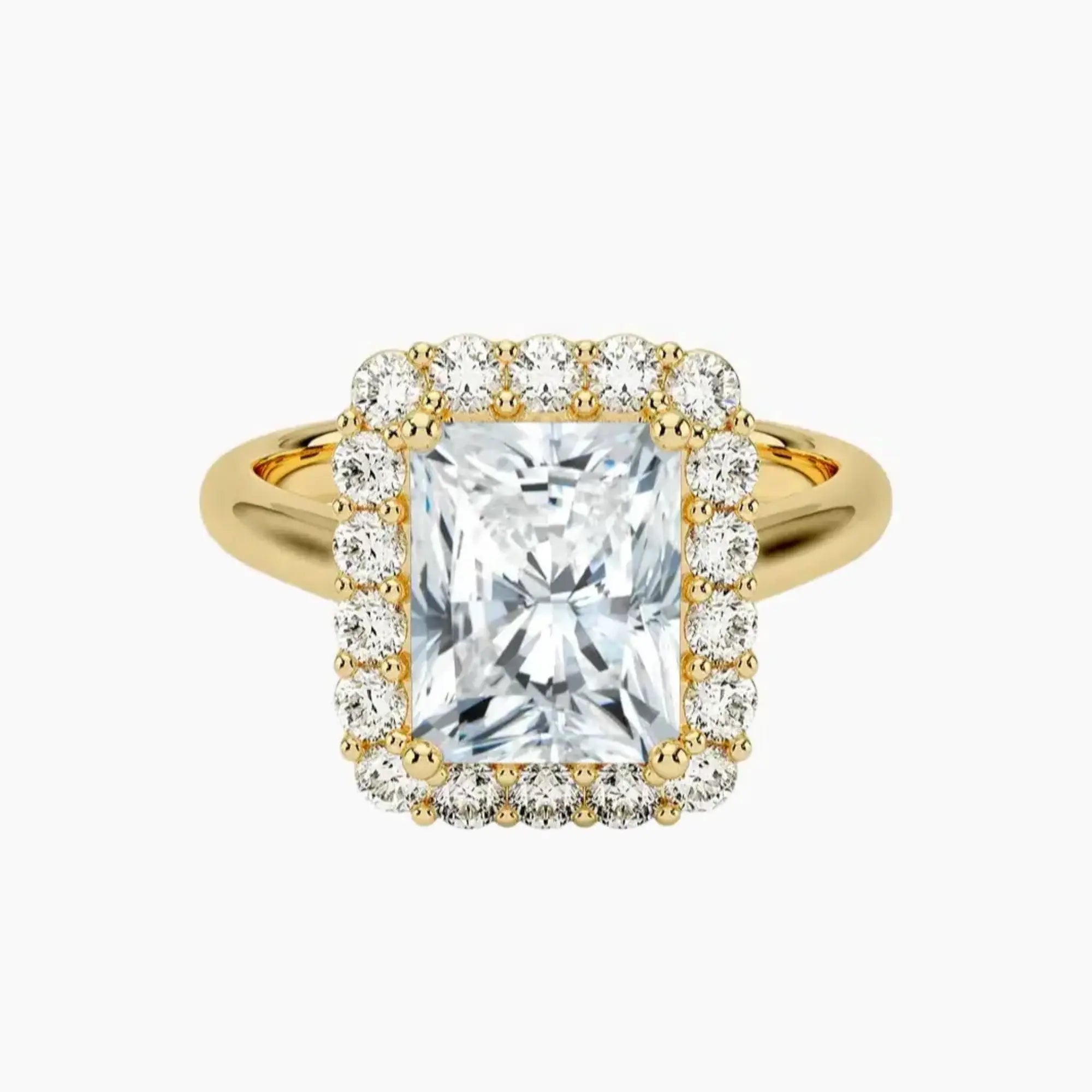 Fiora Radiant Designer 1 Carat Lab Grown Diamond Engagement Ring in 14K Rose Gold