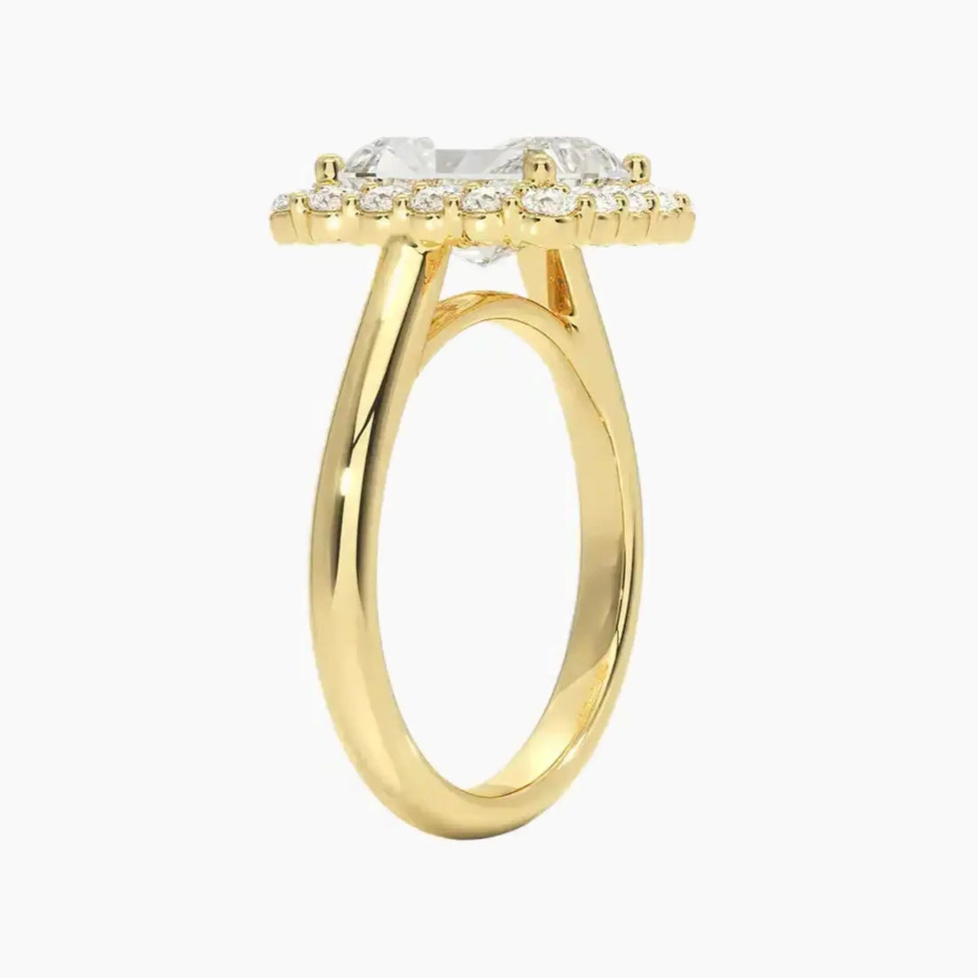 Fiora Radiant Designer 3 Carat Lab Grown Diamond Engagement Ring in 14K Yellow Gold