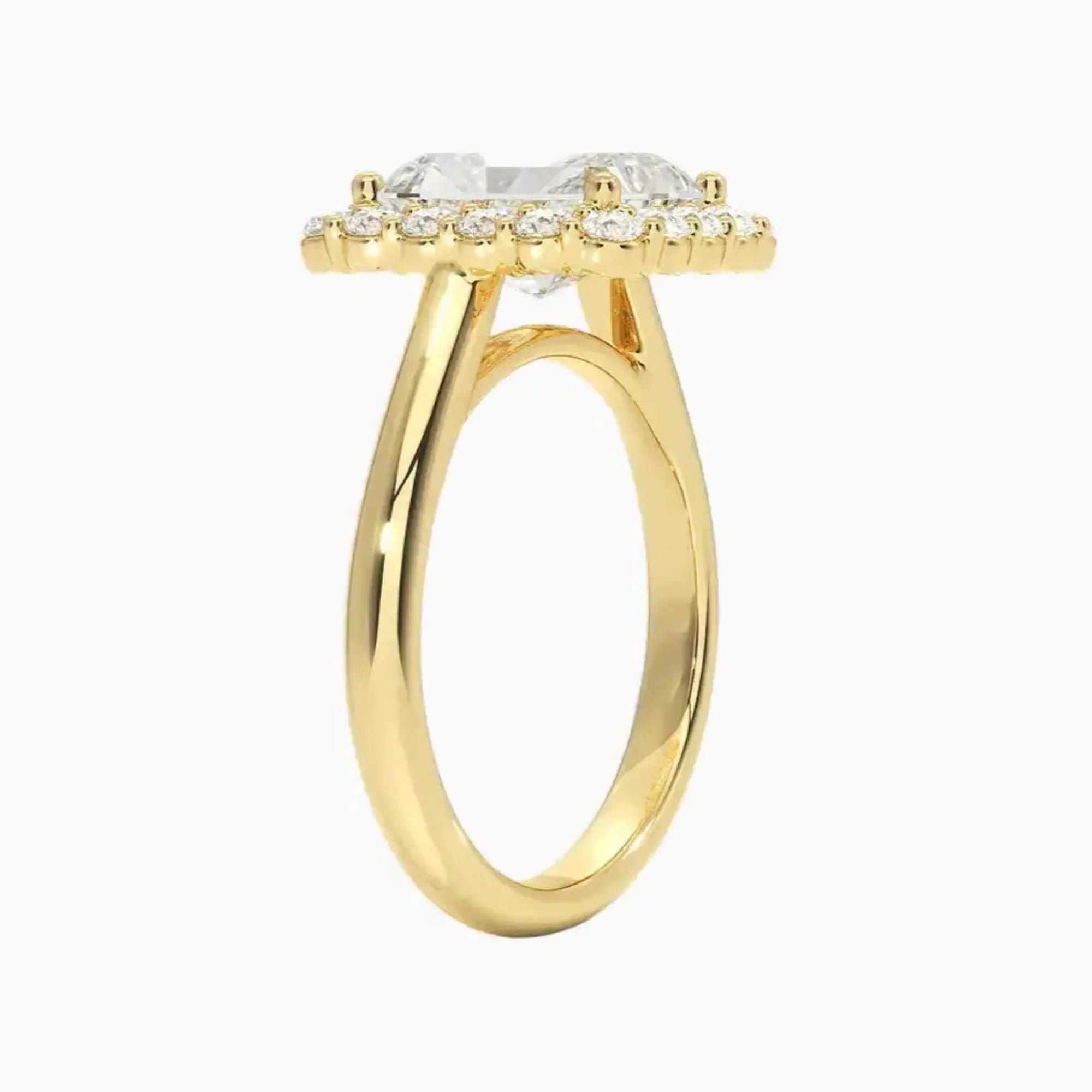 Fiora Radiant Designer 2.5 Carat Lab Grown Diamond Engagement Ring in 14K White Gold