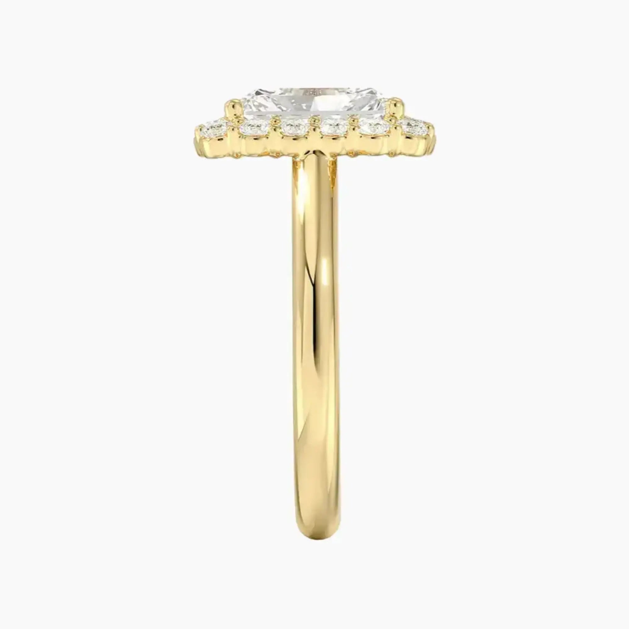 Fiora Radiant Designer Diamond Ring Setting in 18K White Gold