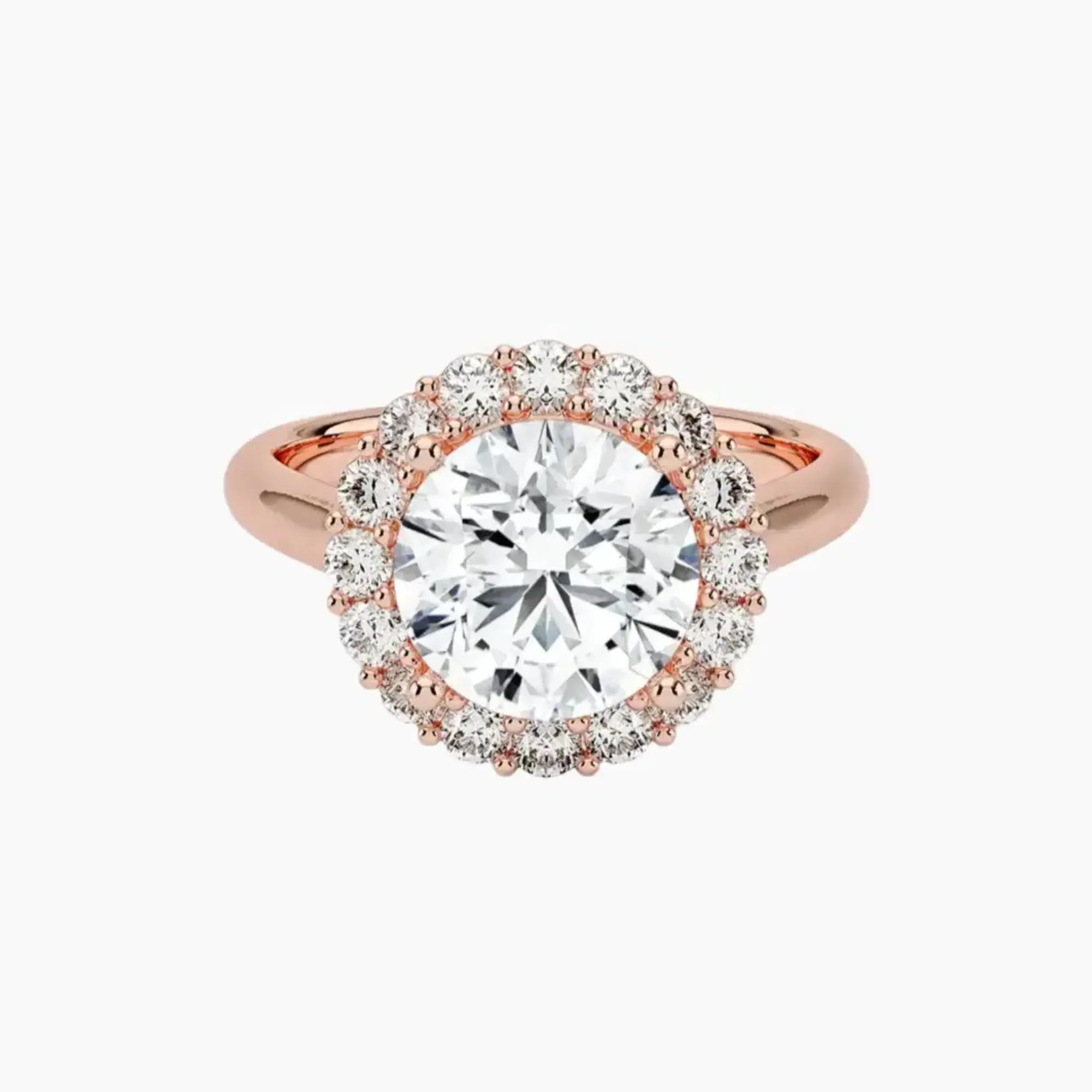 Fiora Round Designer 1 Carat Lab Grown Diamond Engagement Ring in 18K White Gold