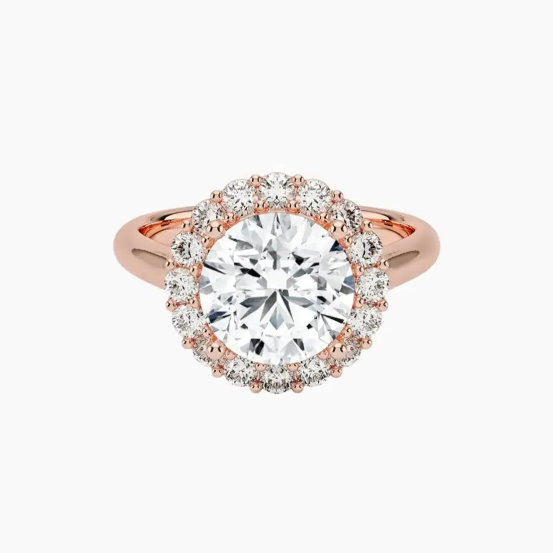Fiora Round Designer 2.5 Carat Lab Grown Diamond Engagement Ring in 18K Rose Gold