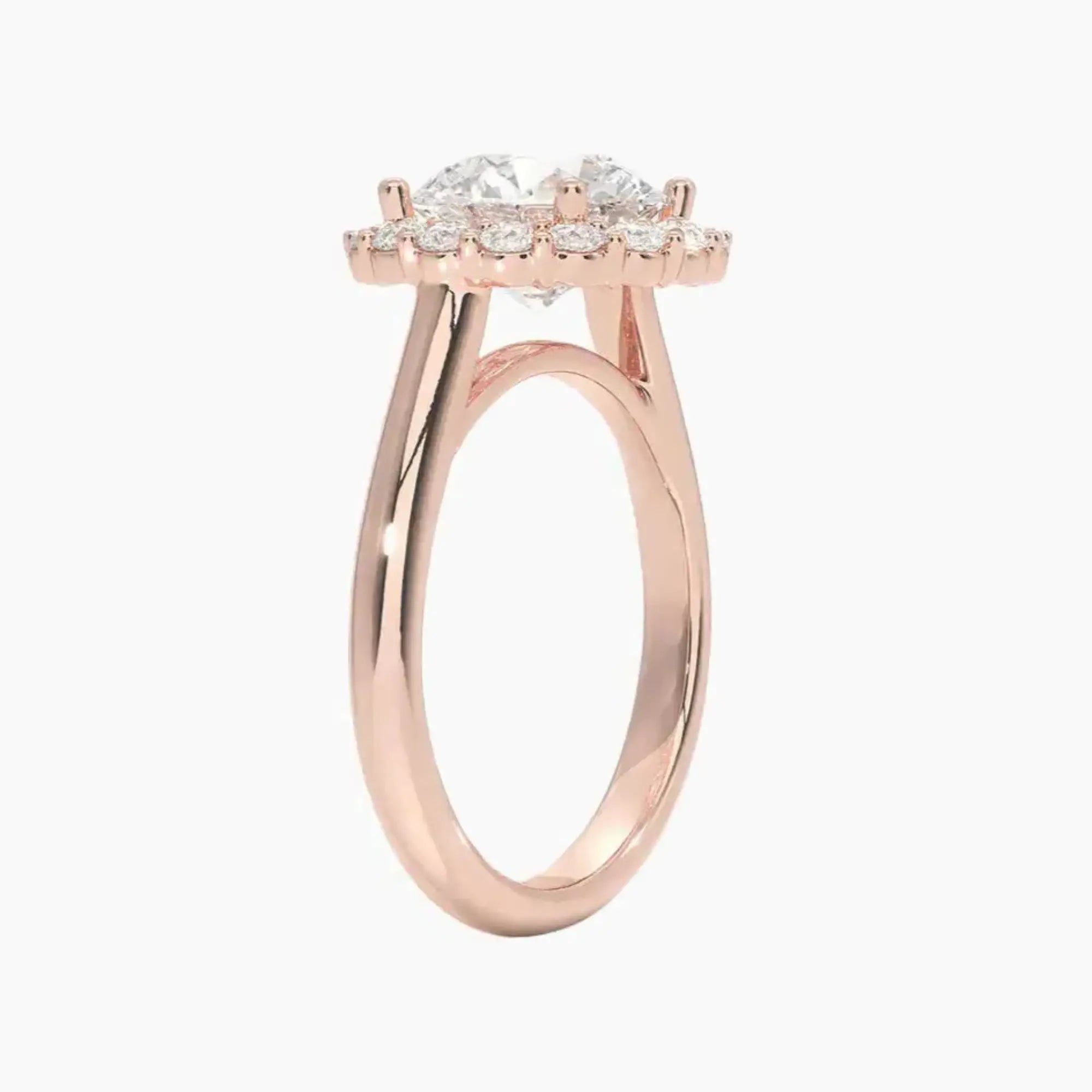 Fiora Round Designer 1.5 Carat Lab Grown Diamond Engagement Ring in 14K Yellow Gold