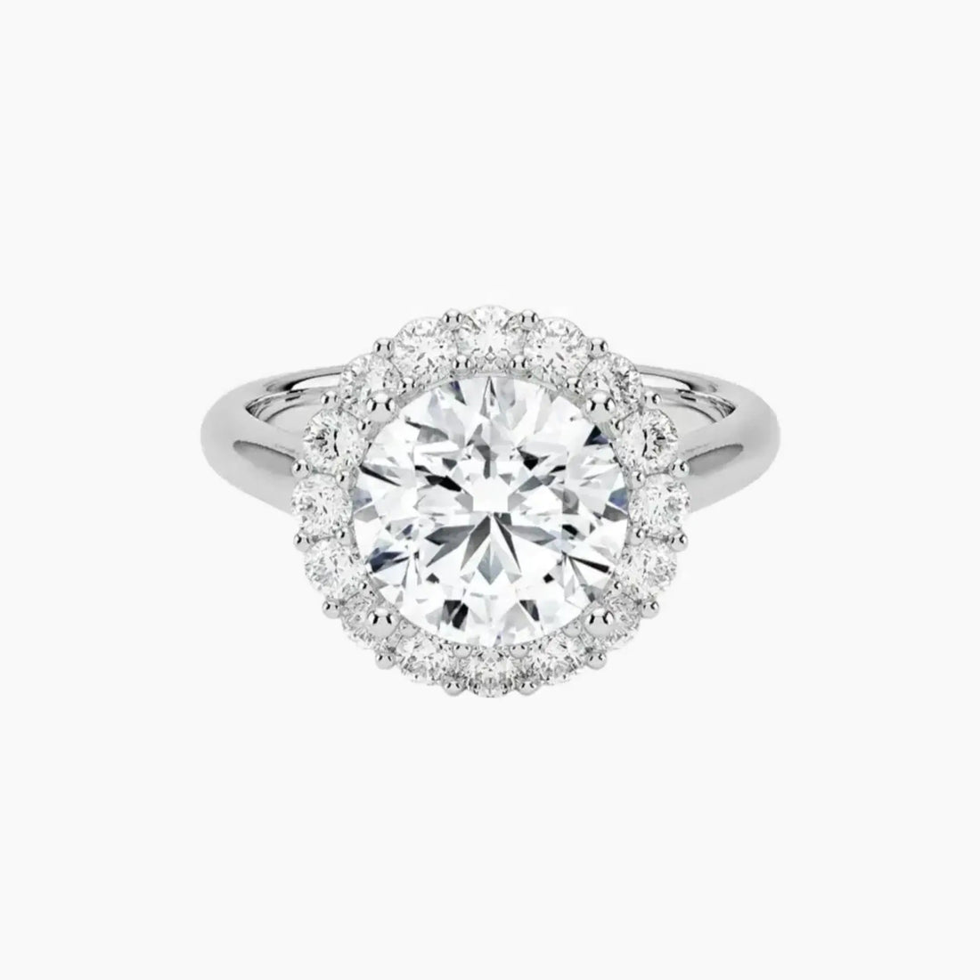 Fiora Round Designer 2.5 Carat Lab Grown Diamond Engagement Ring in 14K White Gold
