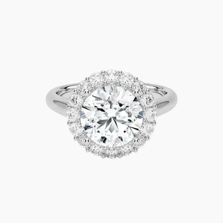 Fiora Round Designer 2.5 Carat Lab Grown Diamond Engagement Ring in 18K White Gold