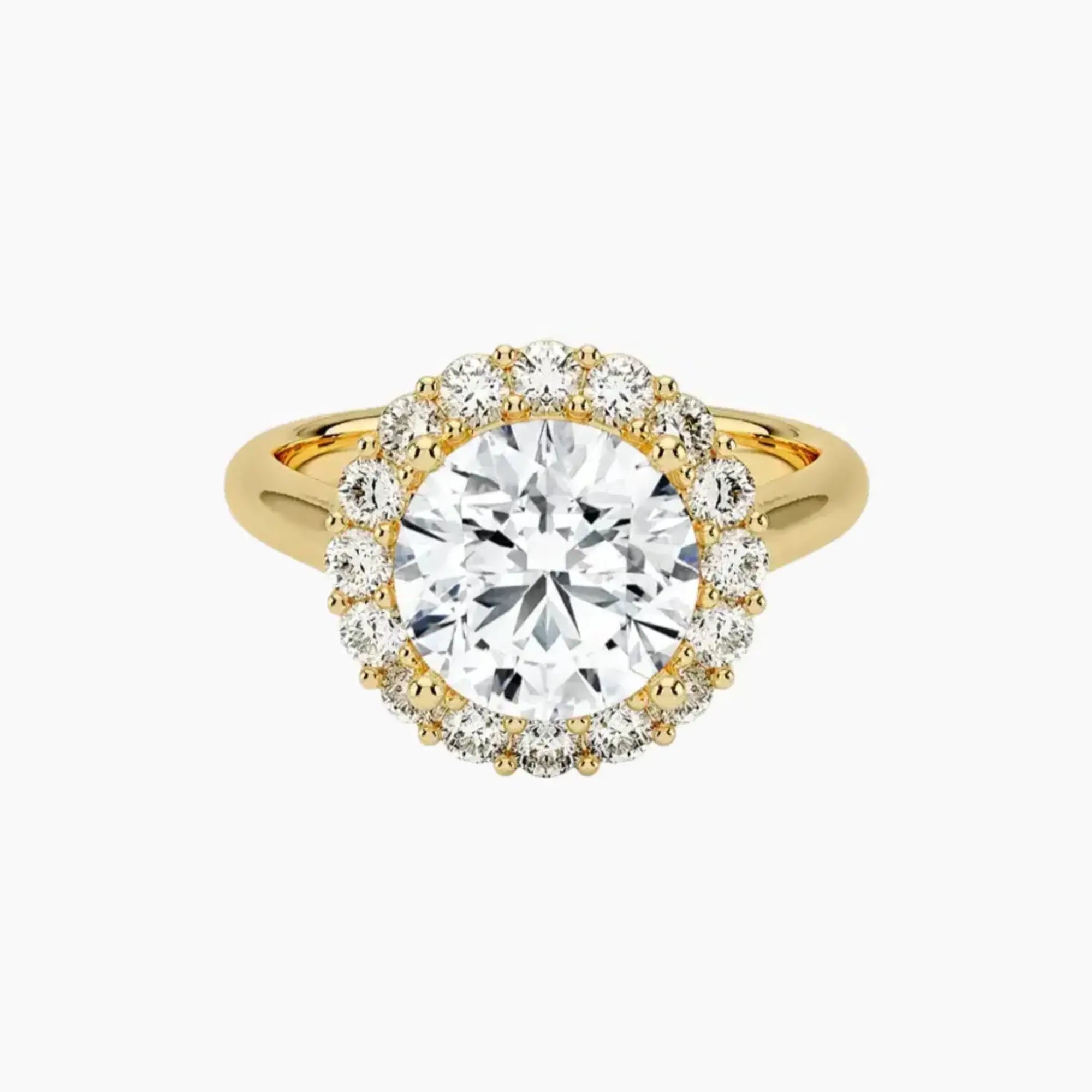 Fiora Round Designer Diamond Ring Setting in 14K White Gold