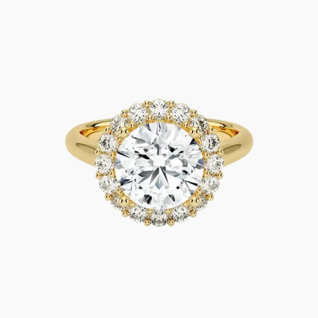 Fiora Round Designer 1.5 Carat Lab Grown Diamond Engagement Ring in 18K Yellow Gold