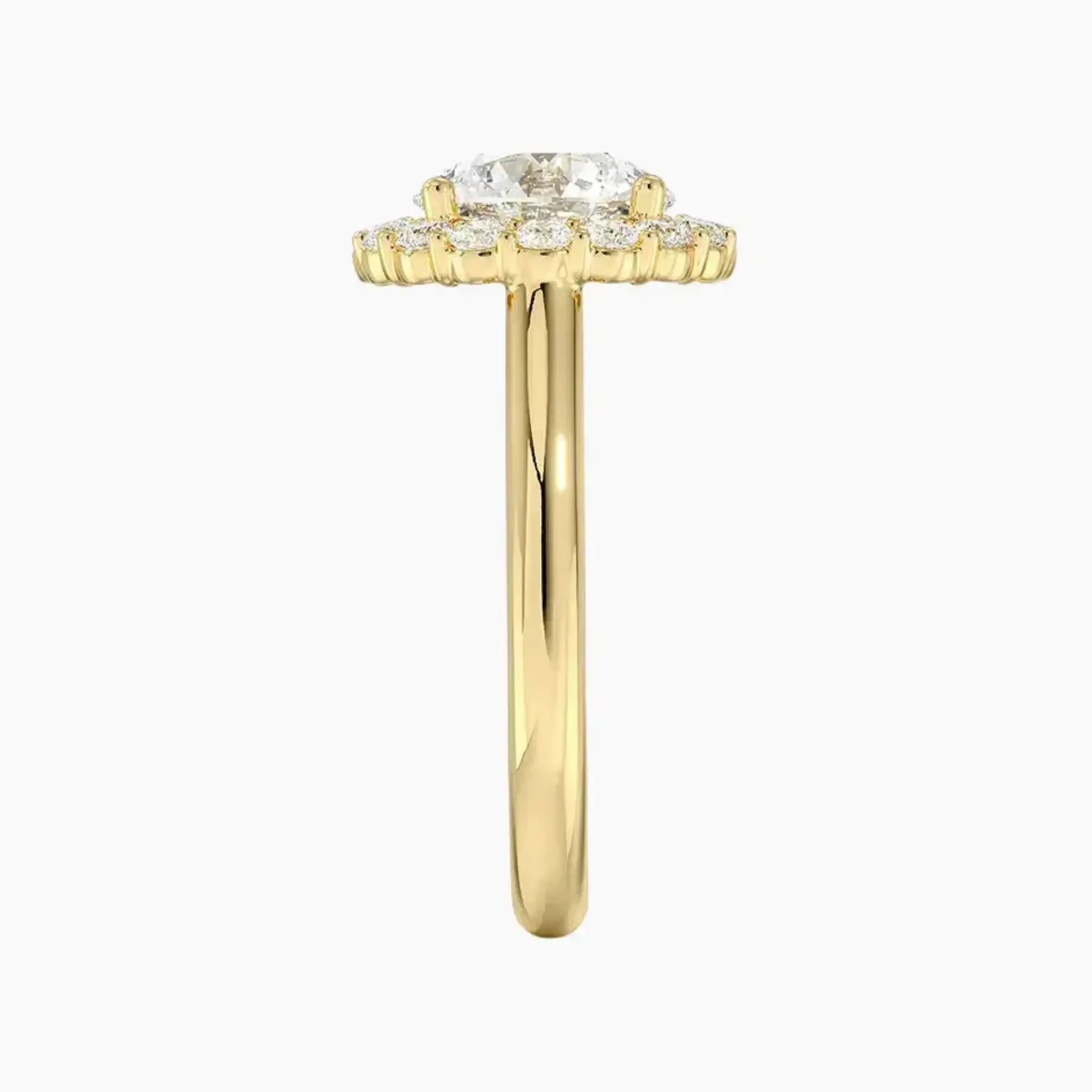 Fiora Round Designer 1.5 Carat Lab Grown Diamond Engagement Ring in 18K Yellow Gold