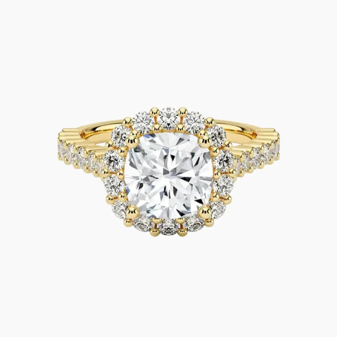 Fiora Pave Cushion Designer Diamond Ring Setting in 14K Rose Gold