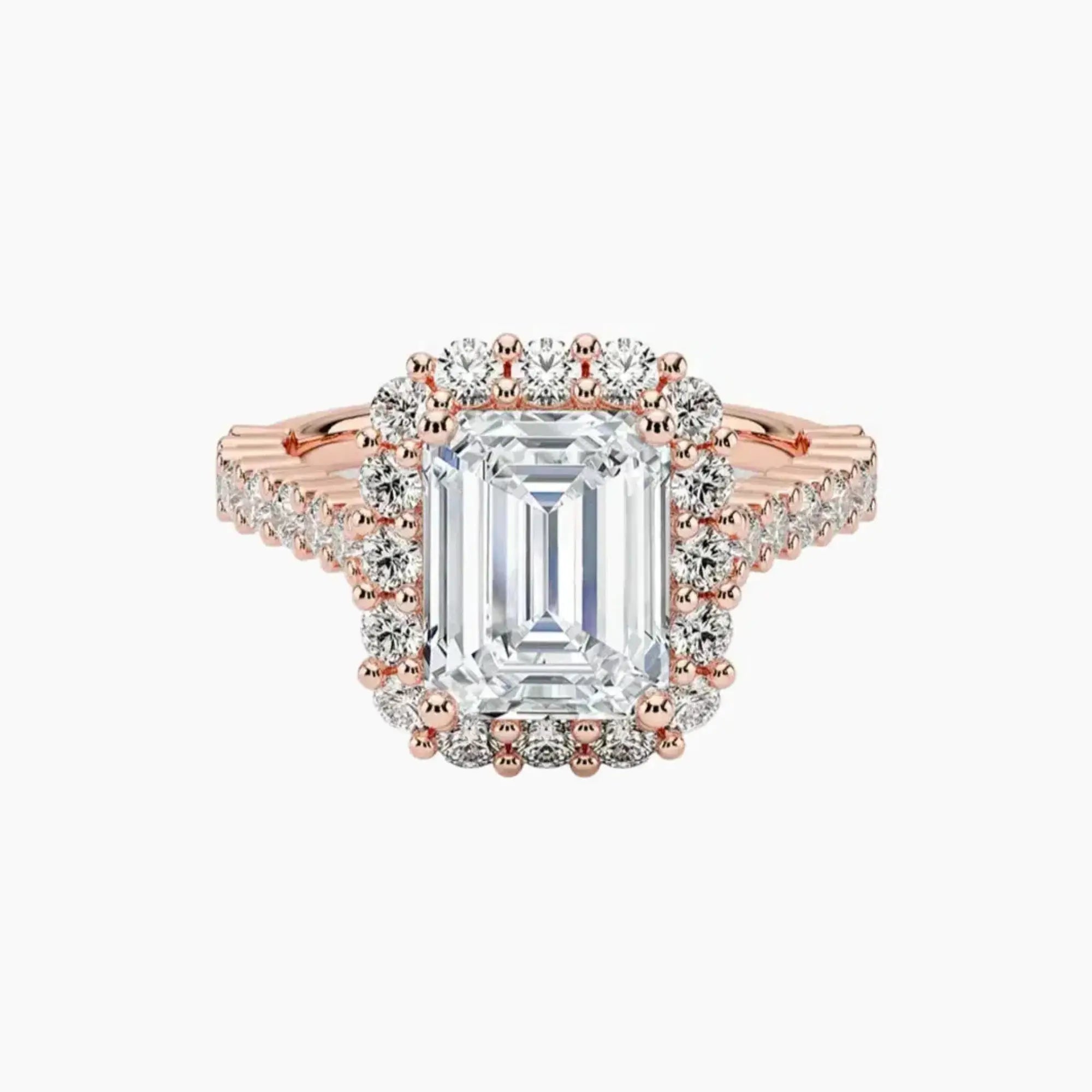 Fiora Pave Emerald Designer Diamond Ring Setting in 18K White Gold