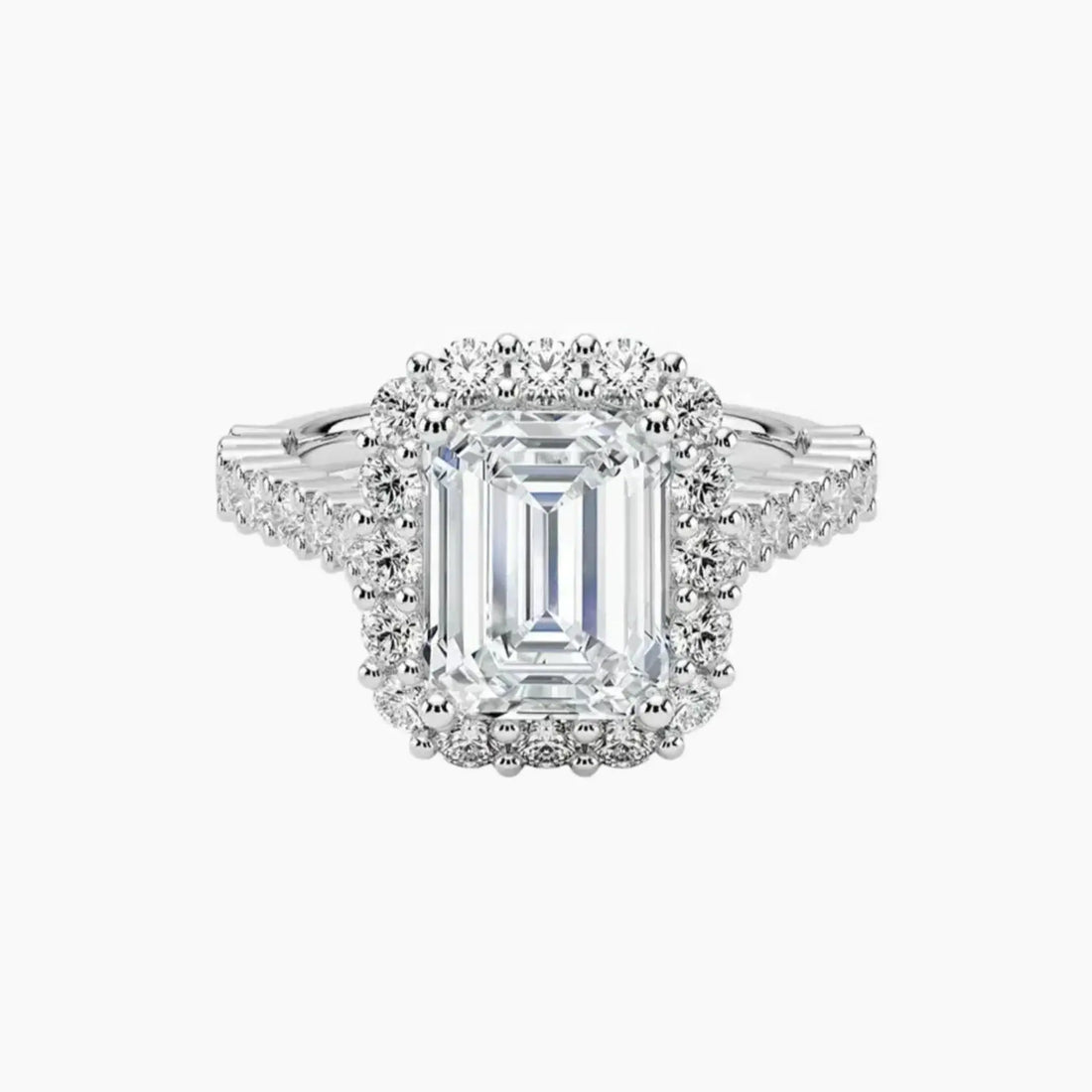 Fiora Pave Emerald Designer 2 Carat Lab Grown Diamond Engagement Ring in 14K Yellow Gold