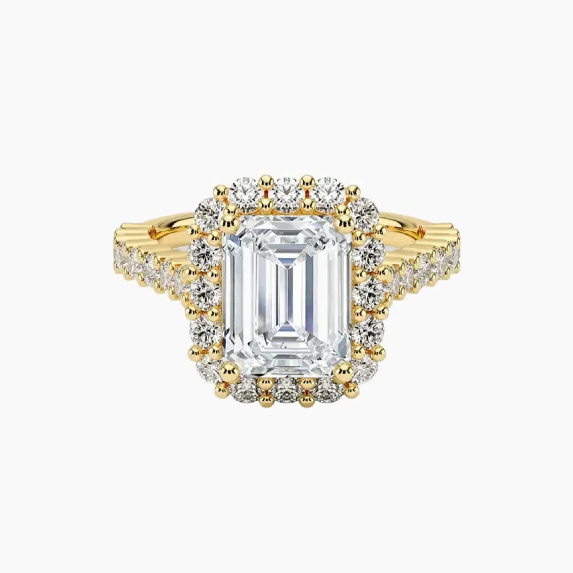 Fiora Pave Emerald Designer Diamond Ring Setting in 14K White Gold
