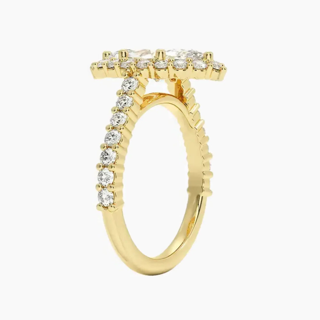 Fiora Pave Marquise Designer Diamond Ring Setting in 14K White Gold