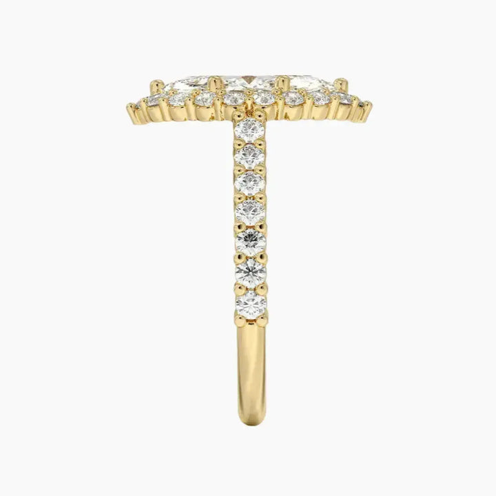 Fiora Pave Marquise Designer 2.5 Carat Lab Grown Diamond Engagement Ring in 14K Rose Gold