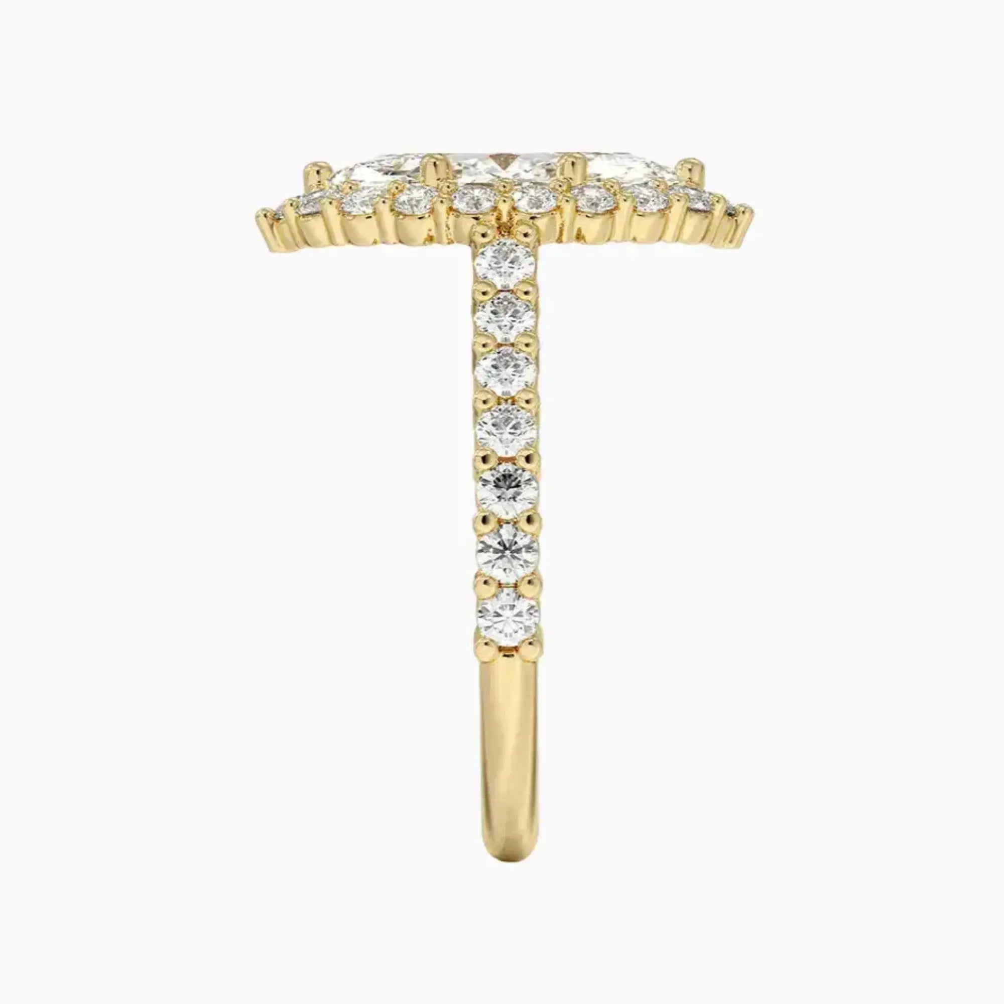 Fiora Pave Marquise Designer 2 Carat Lab Grown Diamond Engagement Ring in 14K Rose Gold
