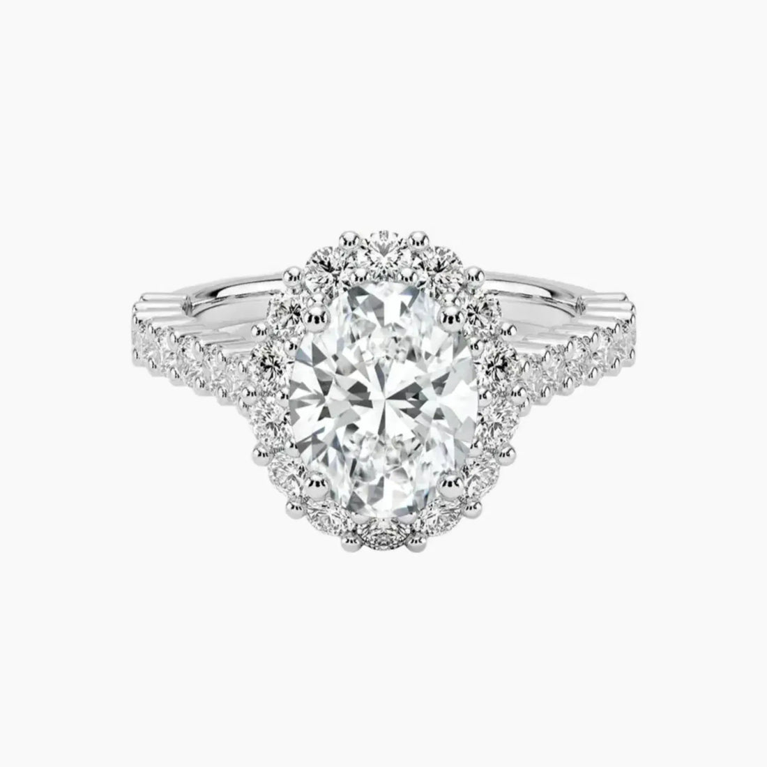 Fiora Pave Oval Designer Diamond Ring Setting in 18K Yellow Gold