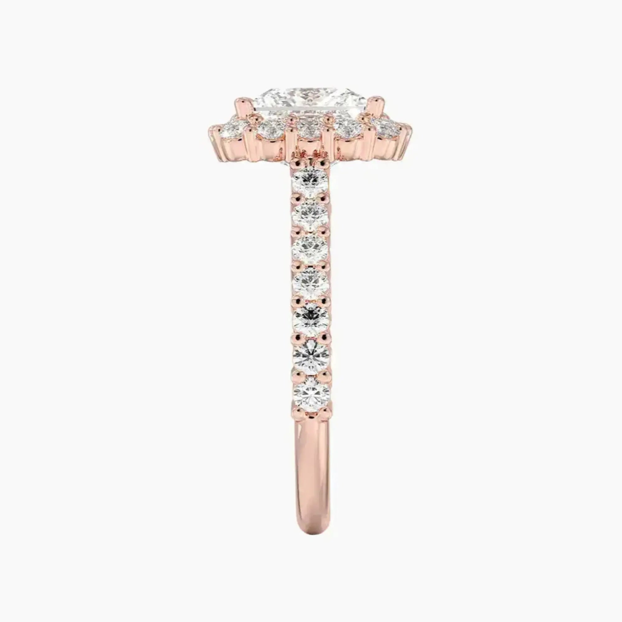 Fiora Pave Princess Designer Diamond Ring Setting in 14K White Gold