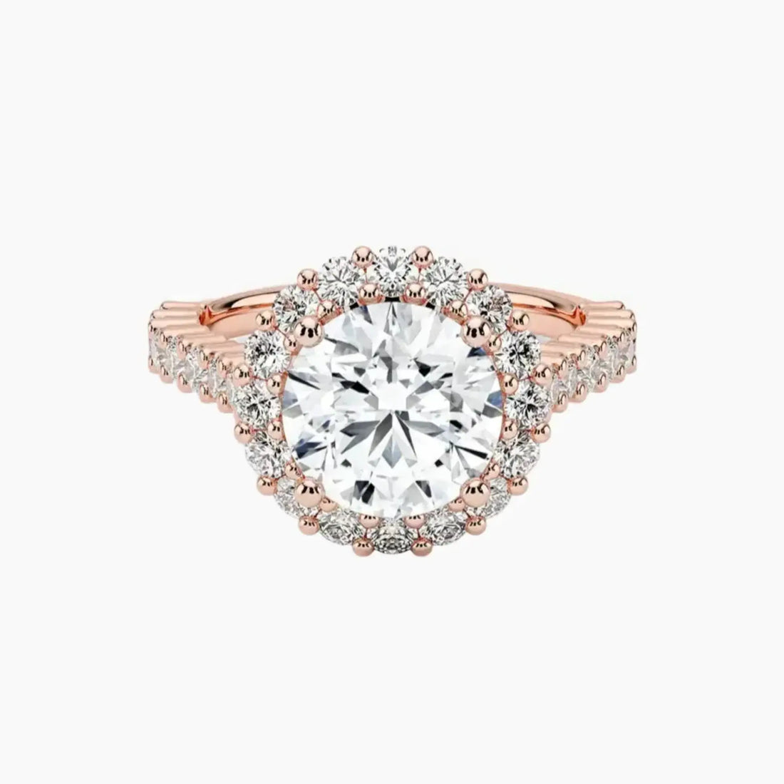 Fiora Pave Round Designer 1.5 Carat Lab Grown Diamond Engagement Ring in 14K Yellow Gold