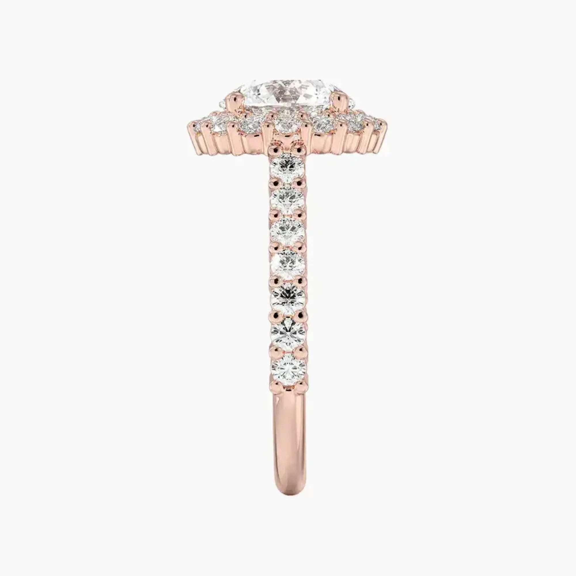 Fiora Pave Round Designer 1 Carat Lab Grown Diamond Engagement Ring in 14K Yellow Gold