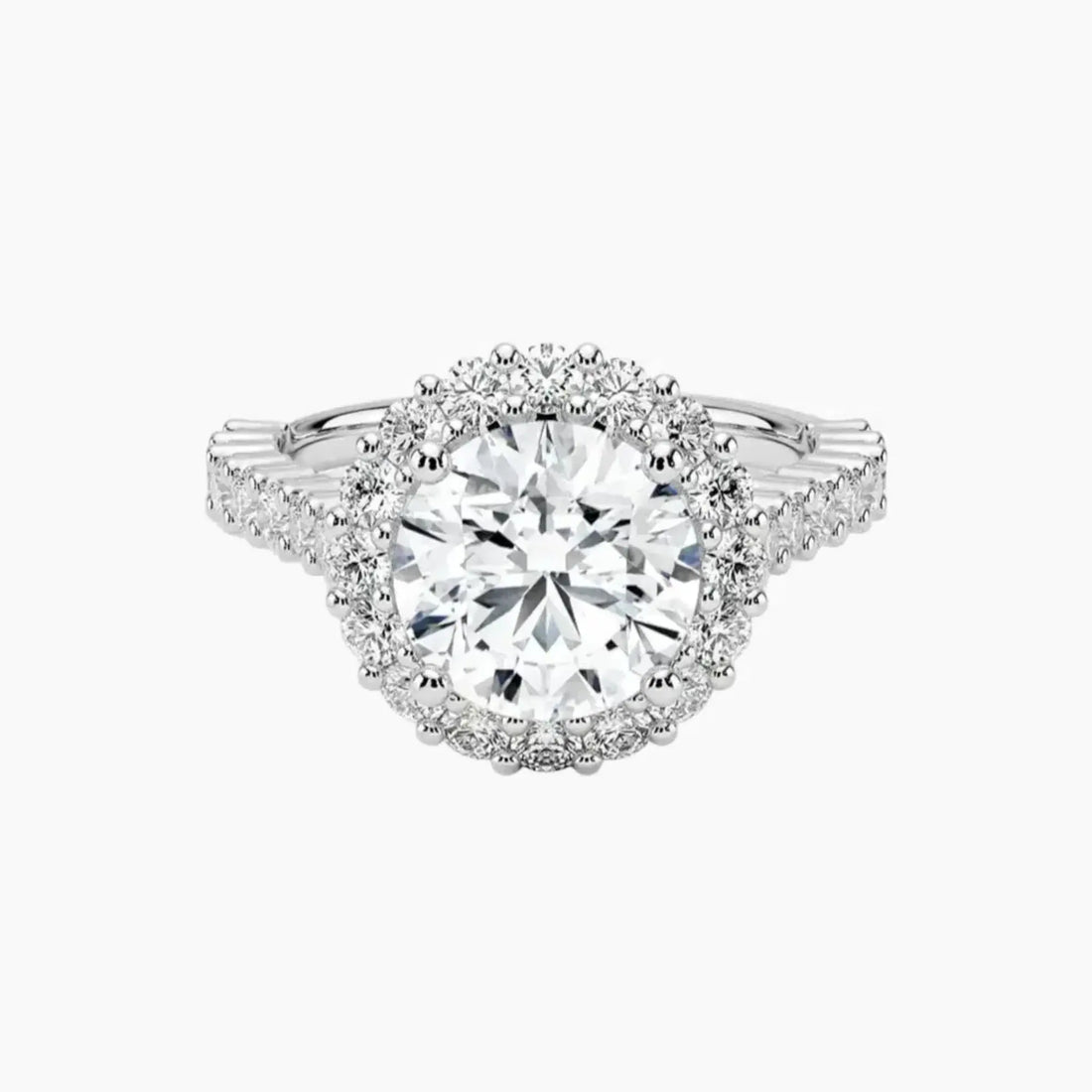Fiora Pave Round Designer Diamond Ring Setting in 18K Rose Gold