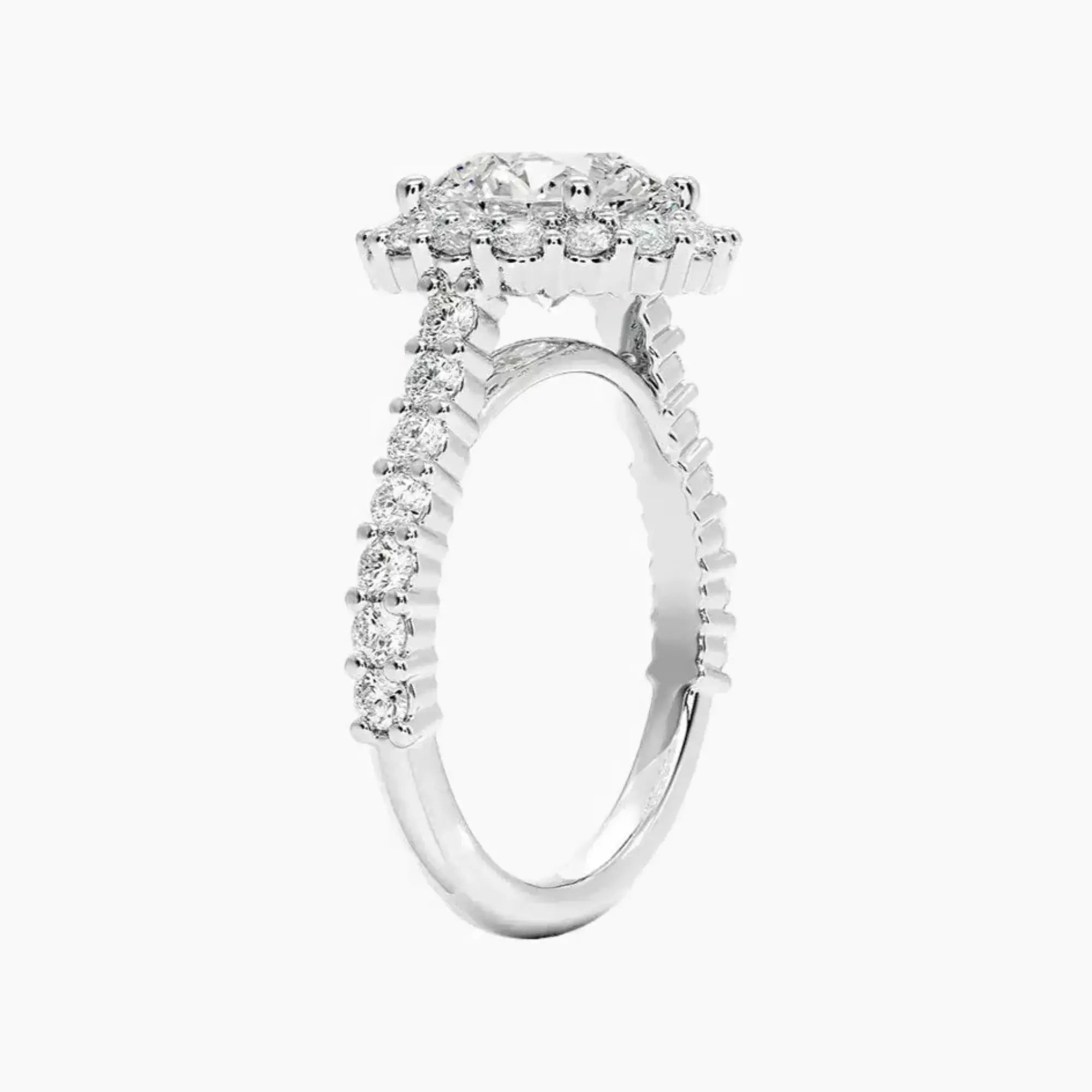 Fiora Pave Round Designer Diamond Ring Setting in 14K Yellow Gold