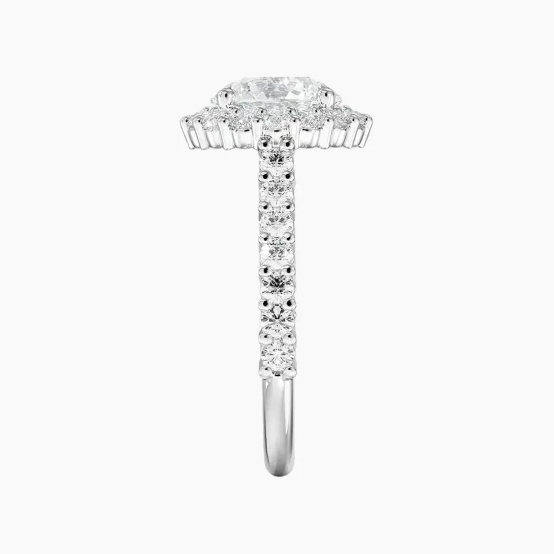 Fiora Pave Round Designer 1.5 Carat Lab Grown Diamond Engagement Ring in 14K Rose Gold