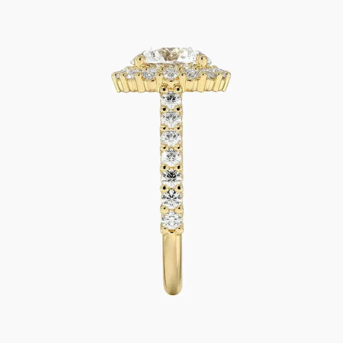 Fiora Pave Round Designer 2 Carat Lab Grown Diamond Engagement Ring in 14K White Gold