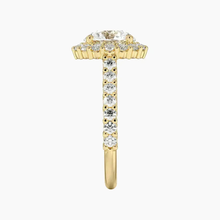 Fiora Pave Round Designer 2.5 Carat Lab Grown Diamond Engagement Ring in 18K Rose Gold