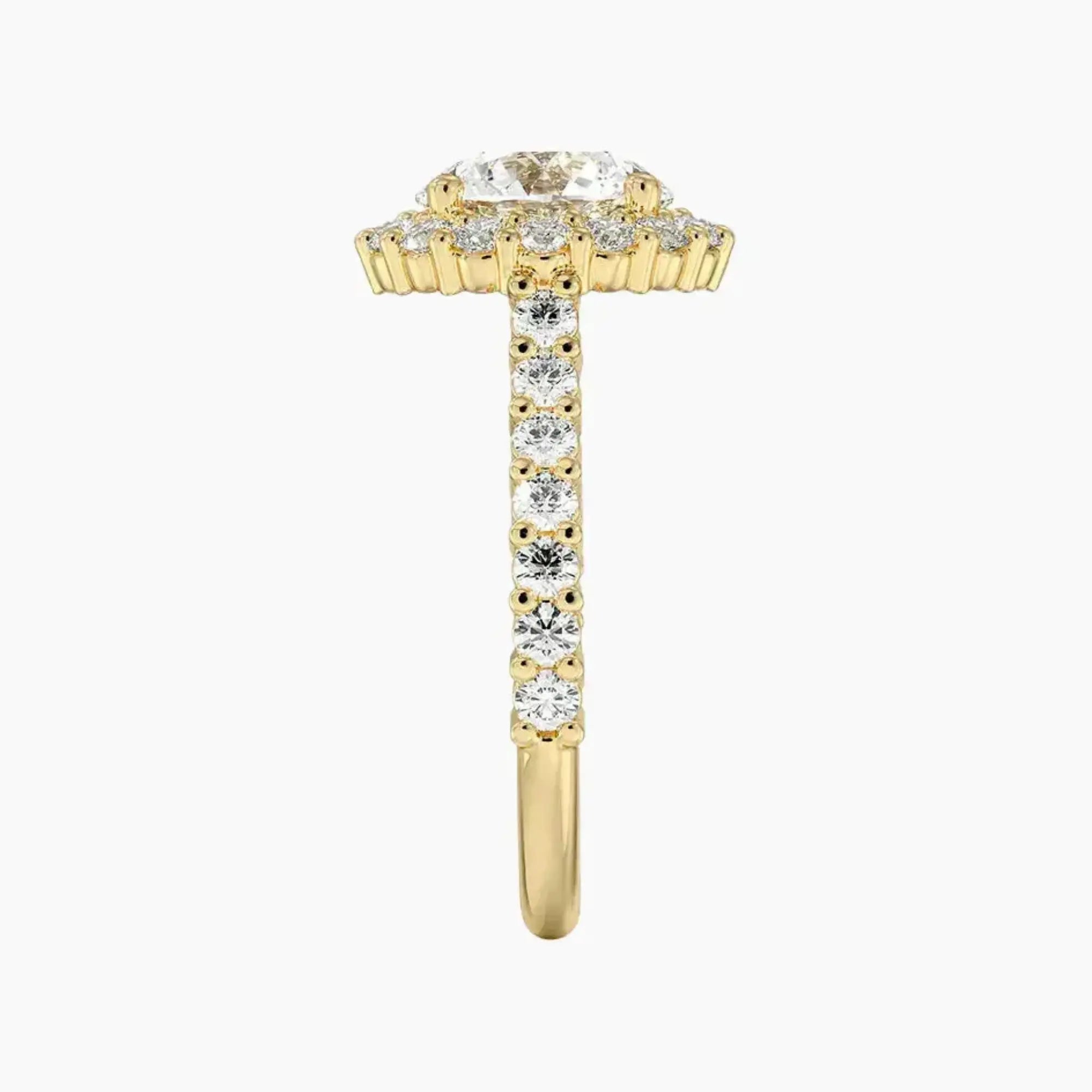 Fiora Pave Round Designer 2.5 Carat Lab Grown Diamond Engagement Ring in 14K Rose Gold