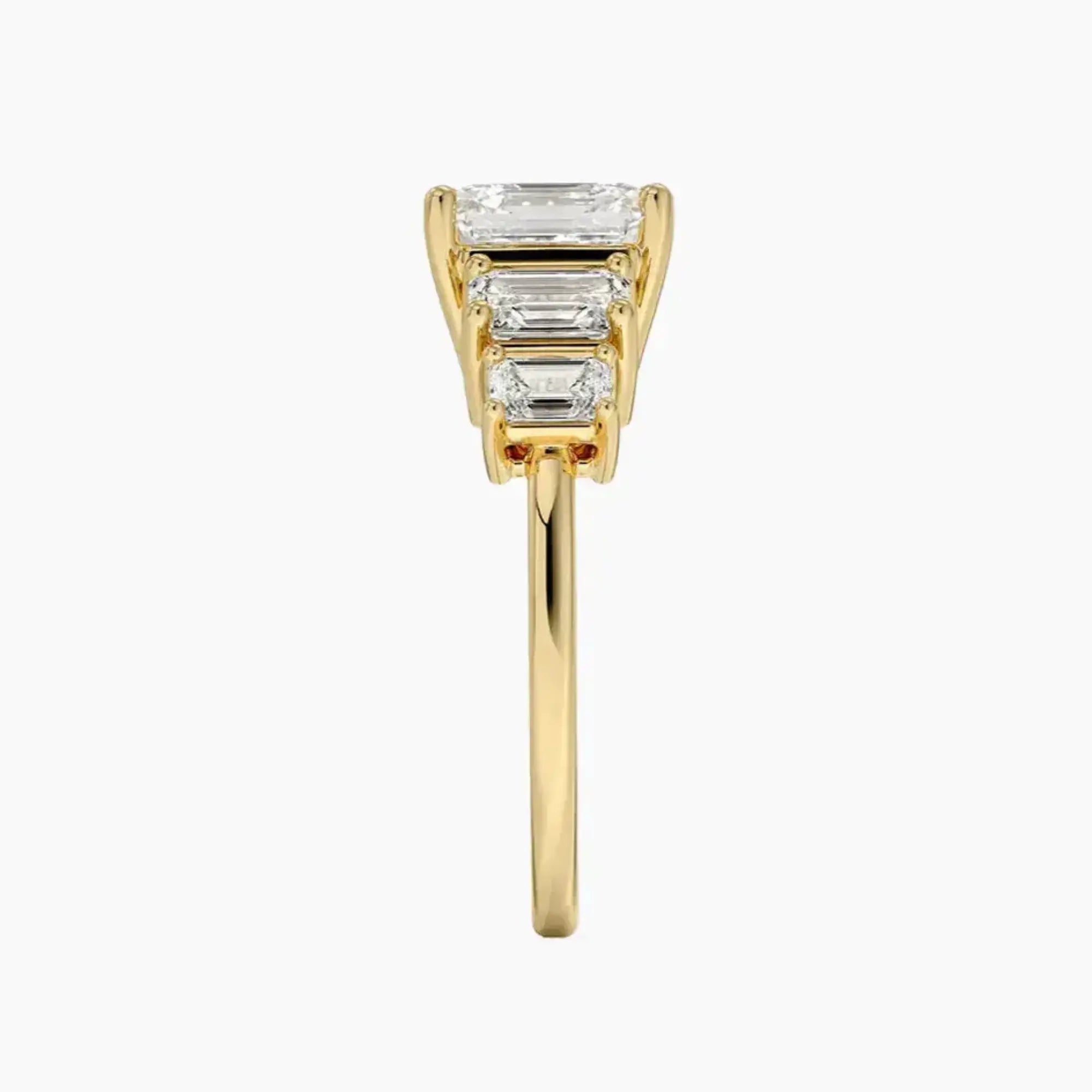 Katerina Five Stone Asscher Designer 1.5 Carat Lab Grown Diamond Engagement Ring in 18K Rose Gold