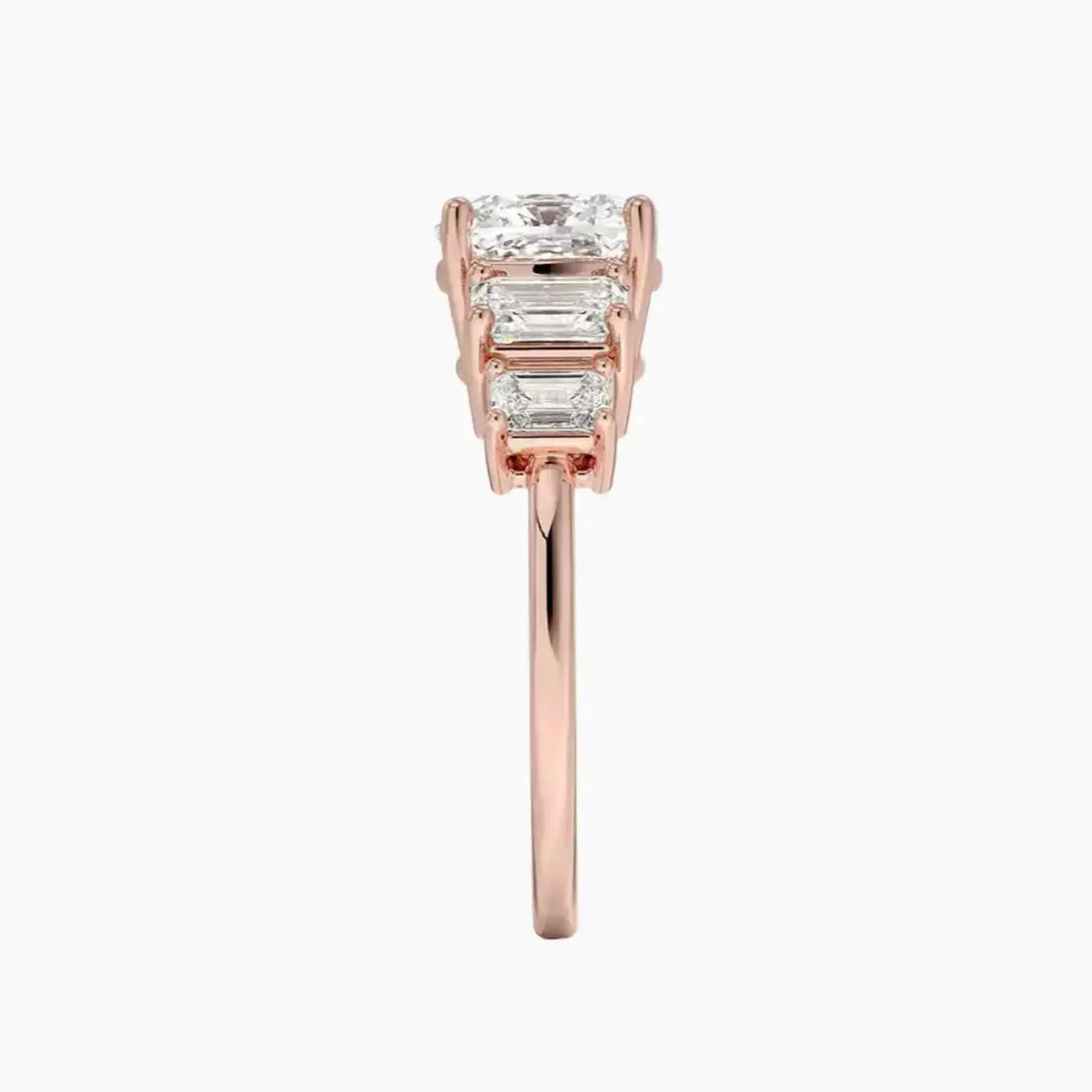 Katerina Five Stone Cushion Designer 2 Carat Lab Grown Diamond Engagement Ring in 14K Rose Gold