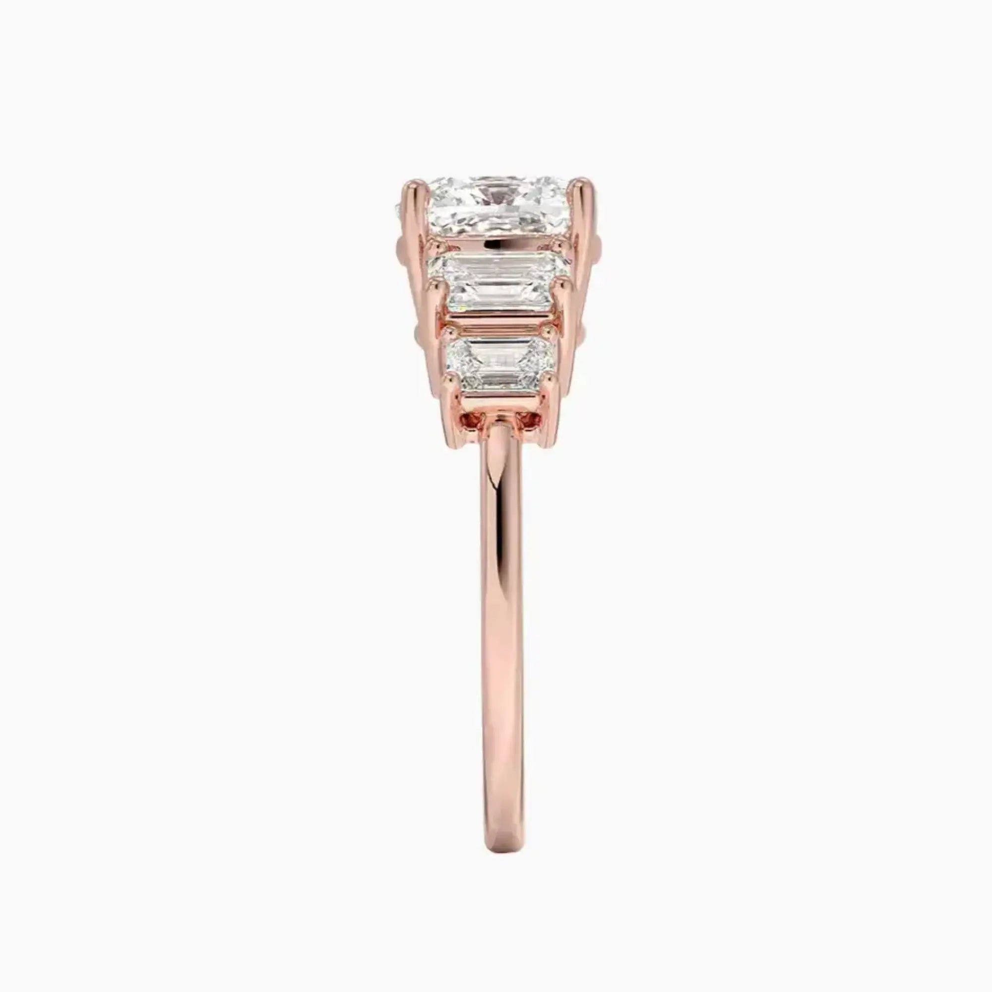 Katerina Five Stone Cushion Designer 1.5 Carat Lab Grown Diamond Engagement Ring in 18K Yellow Gold