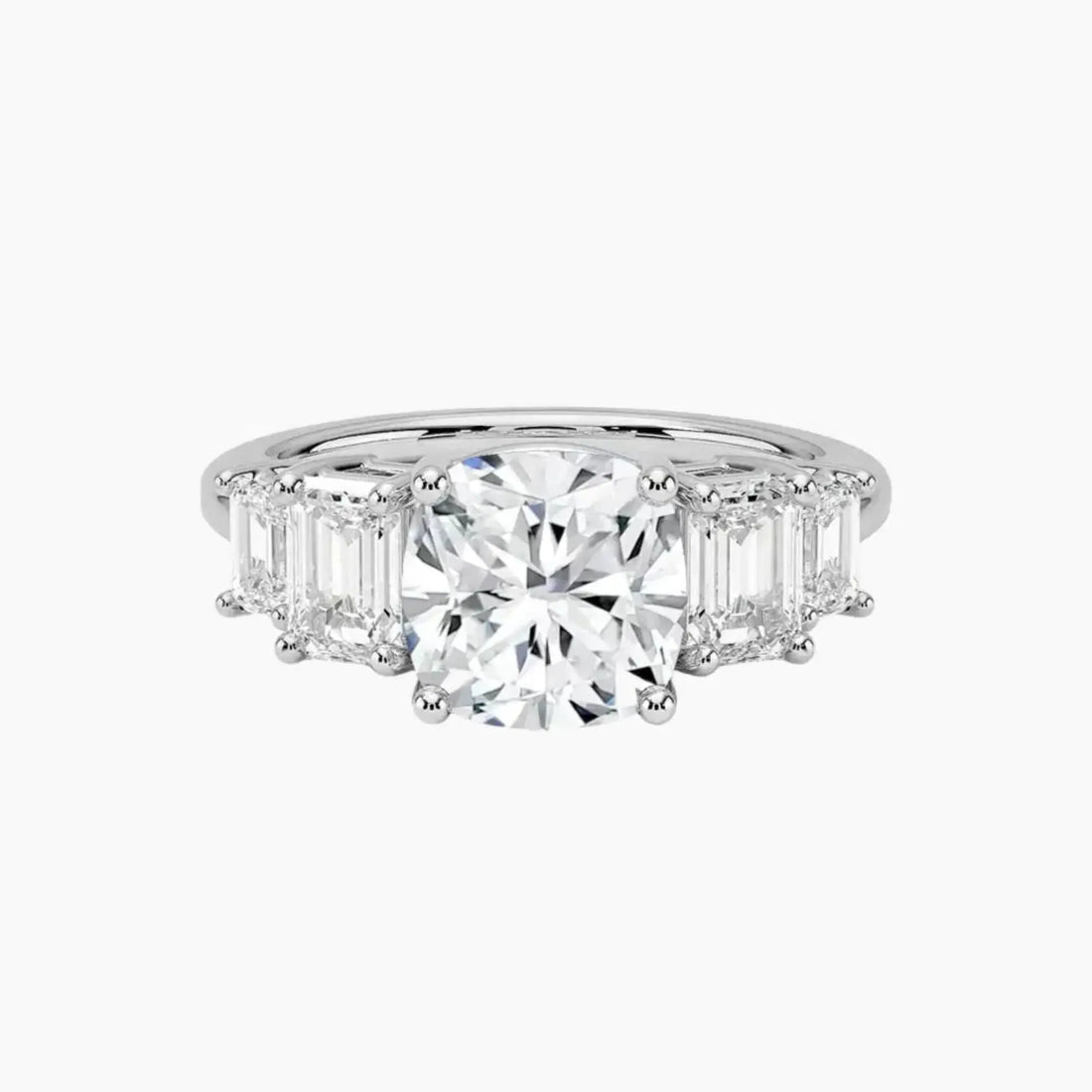 Katerina Five Stone Cushion Designer 1.5 Carat Lab Grown Diamond Engagement Ring in 18K Rose Gold