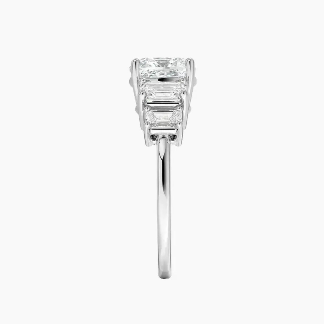 Katerina Five Stone Cushion Designer 3 Carat Lab Grown Diamond Engagement Ring in 18K Yellow Gold