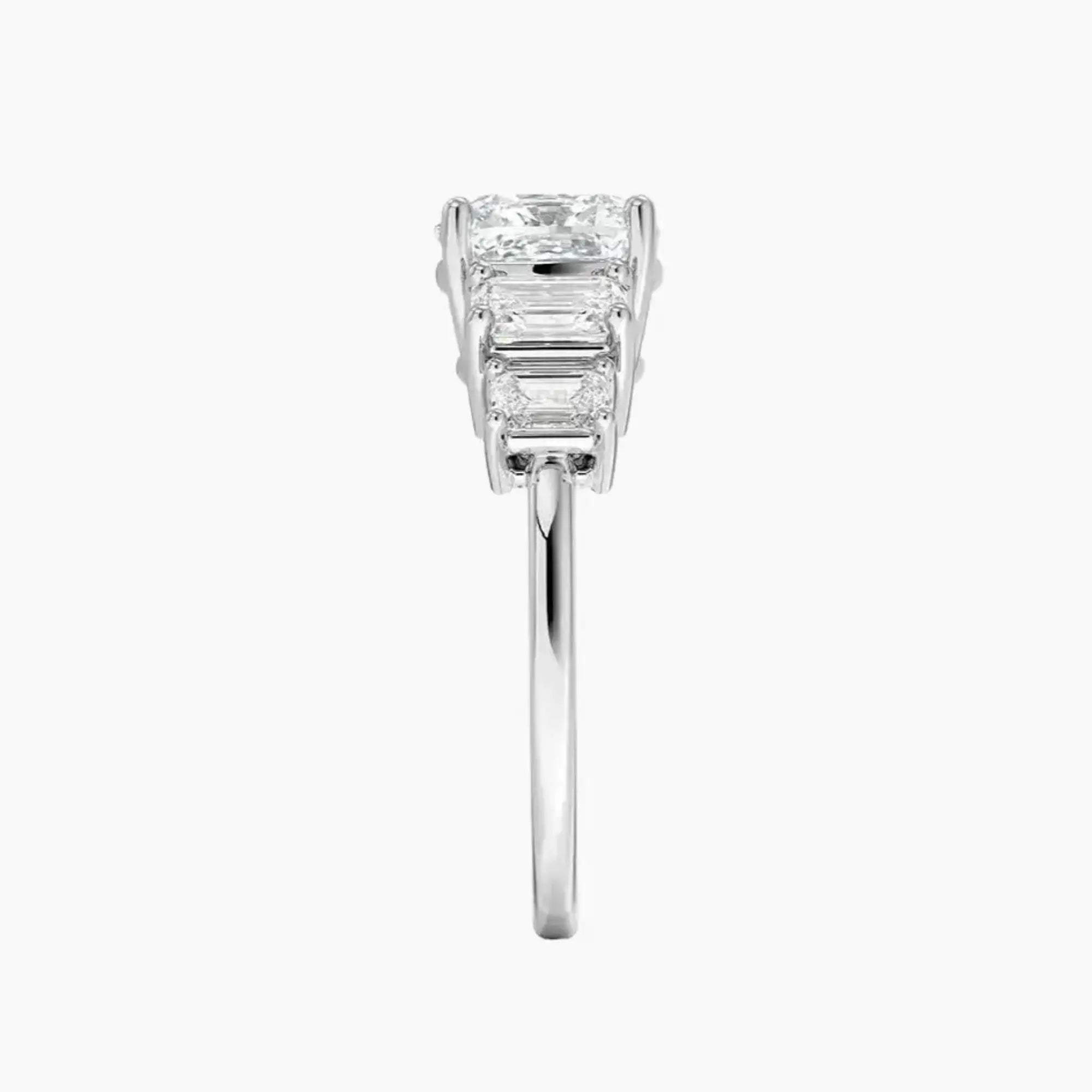 Katerina Five Stone Cushion Designer 1 Carat Lab Grown Diamond Engagement Ring in 18K Yellow Gold