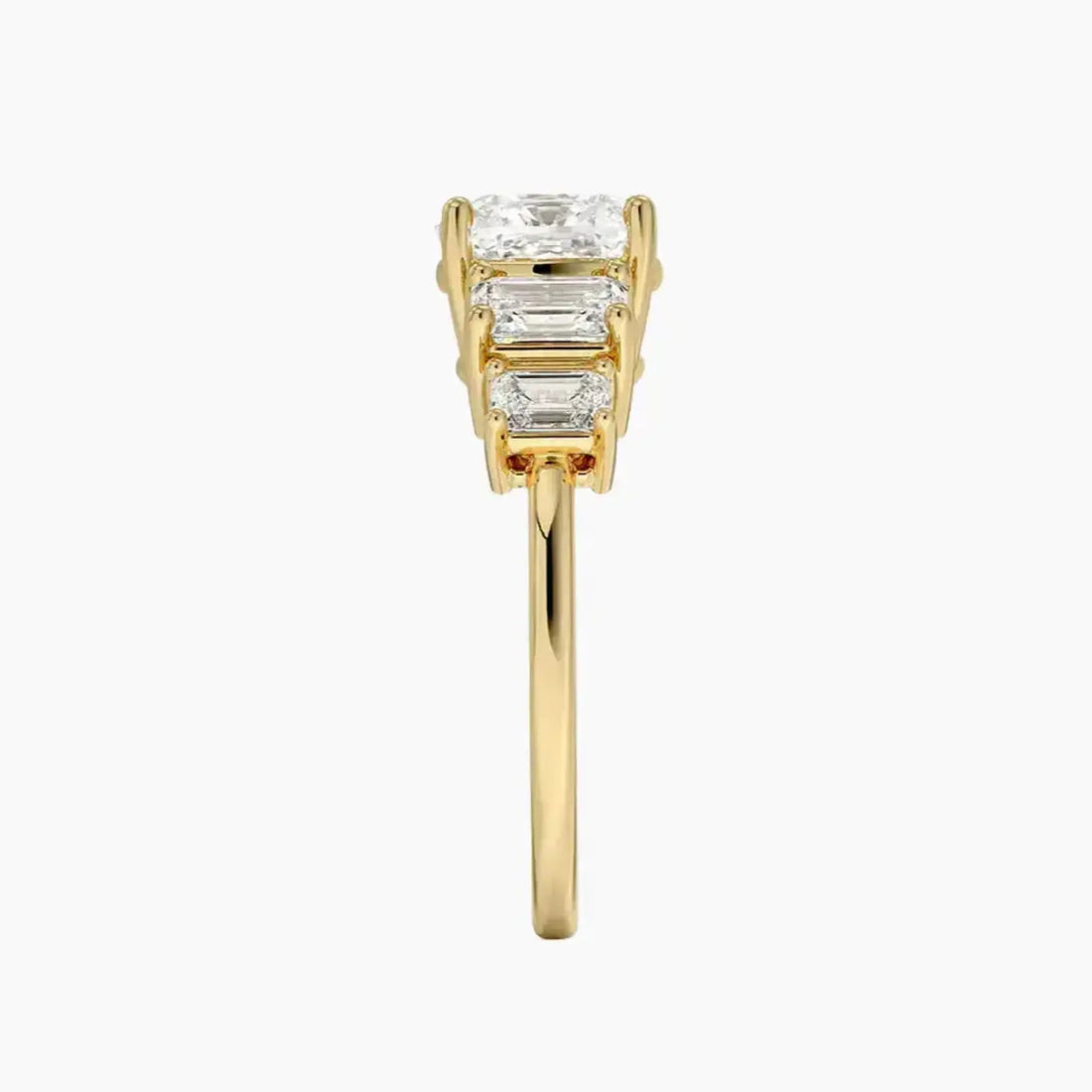 Katerina Five Stone Cushion Designer 1 Carat Lab Grown Diamond Engagement Ring in 14K Rose Gold
