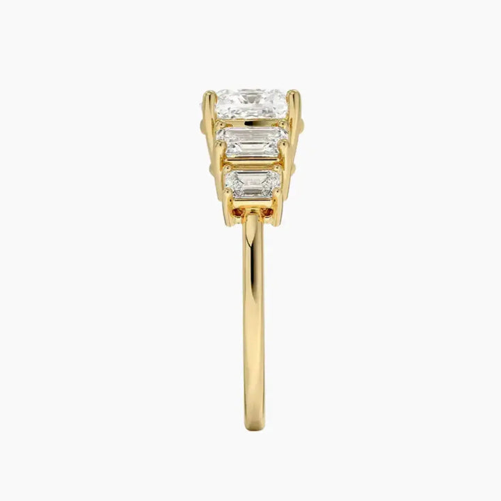 Katerina Five Stone Cushion Designer 1.5 Carat Lab Grown Diamond Engagement Ring in 18K Rose Gold