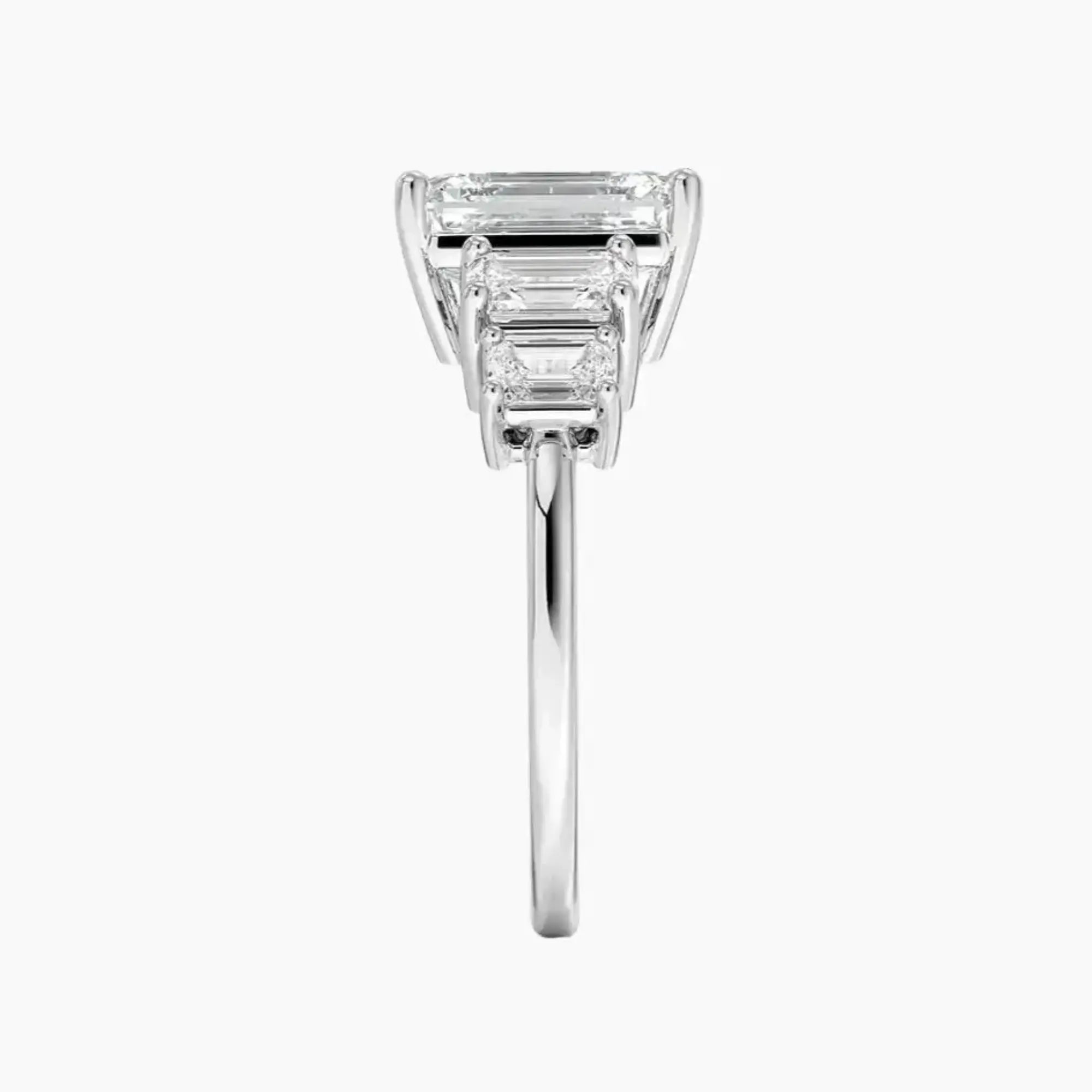 Katerina Five Stone Emerald Designer 1.5 Carat Lab Grown Diamond Engagement Ring in 18K Yellow Gold