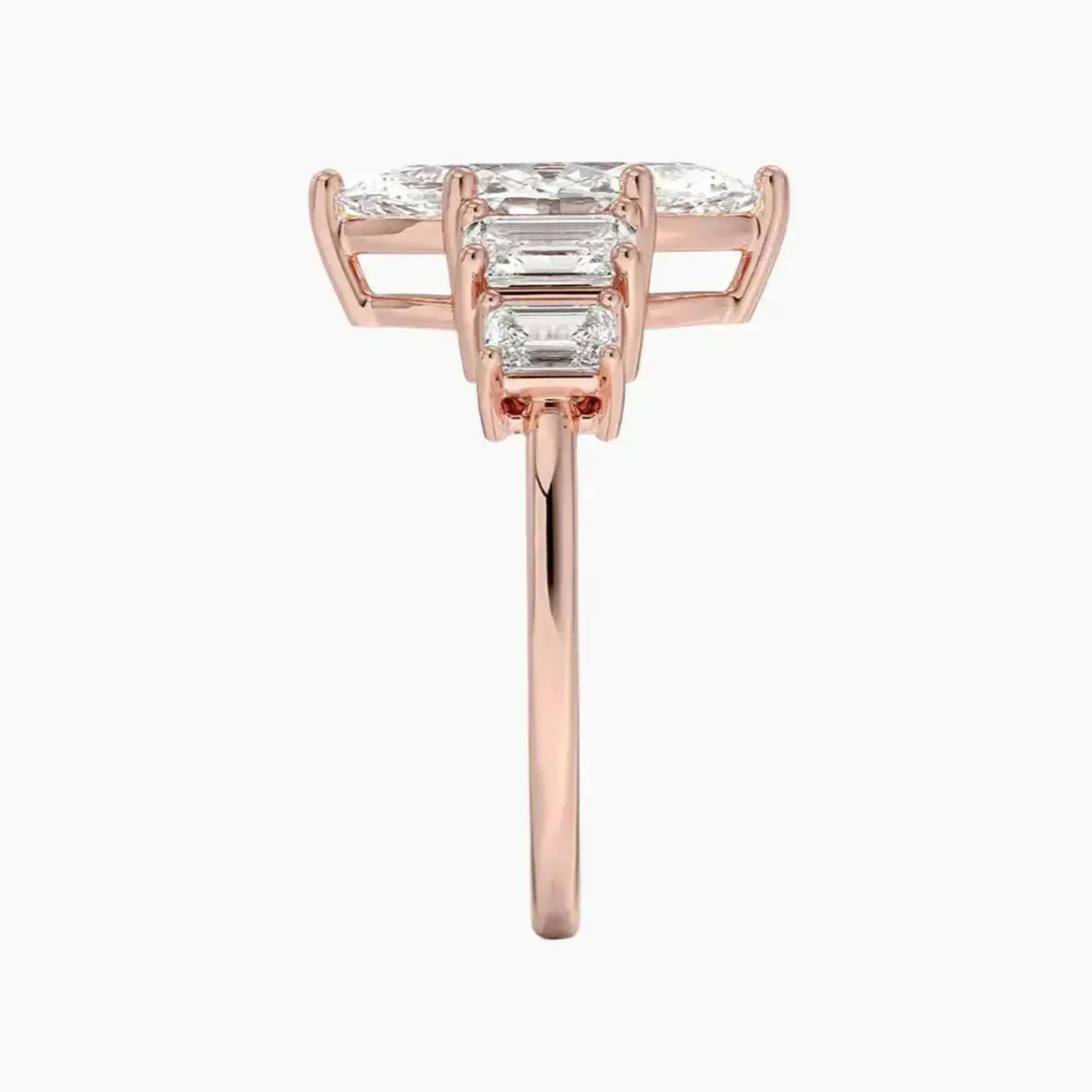 Katerina Five Stone Marquise Designer Diamond Ring Setting in 18K Yellow Gold
