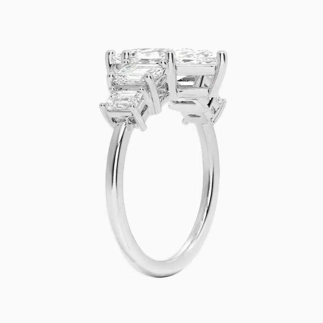 Katerina Five Stone Marquise Designer 3 Carat Lab Grown Diamond Engagement Ring in 18K Yellow Gold