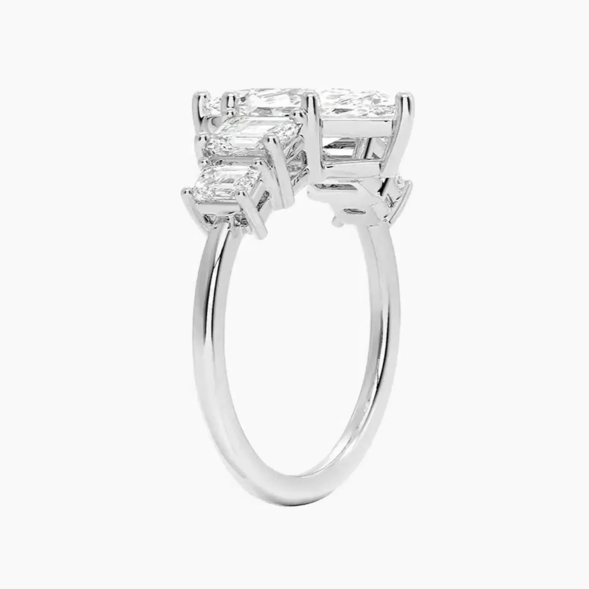 Katerina Five Stone Marquise Designer 1.5 Carat Lab Grown Diamond Engagement Ring in 14K Rose Gold