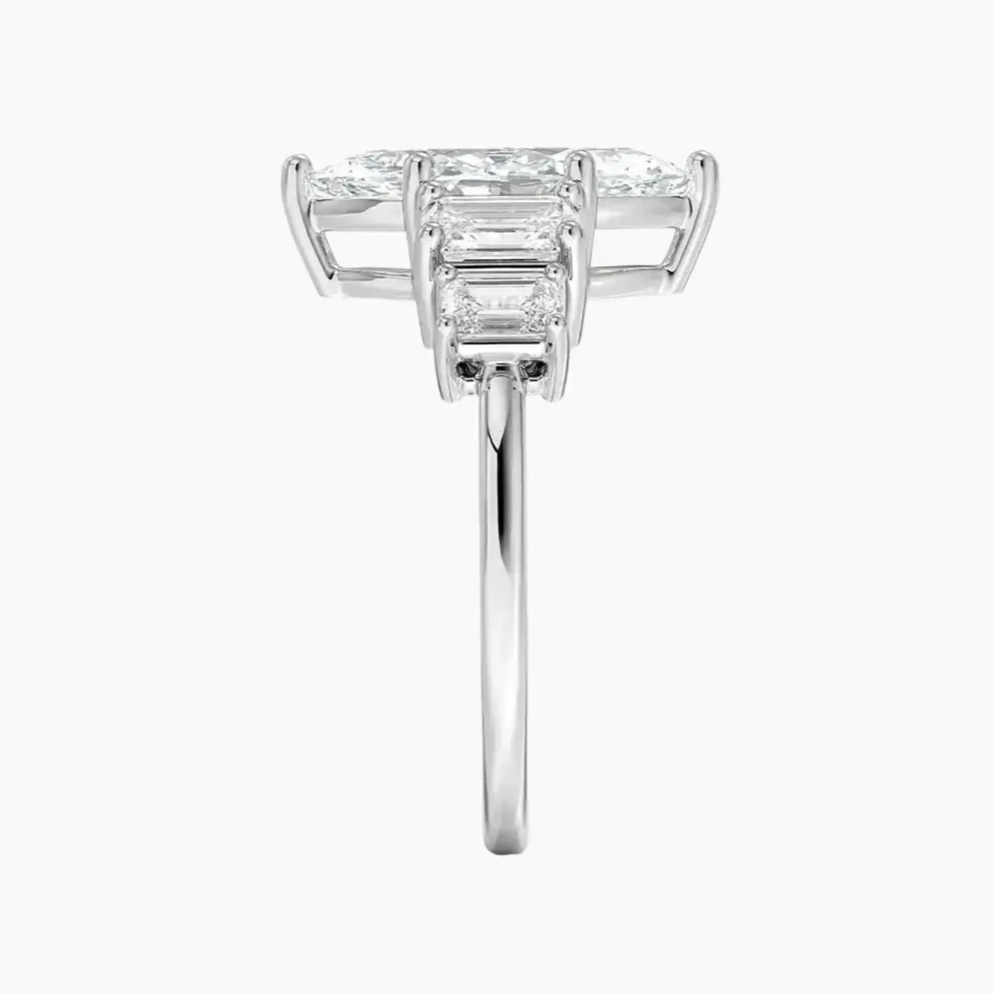 Katerina Five Stone Marquise Designer 1.5 Carat Lab Grown Diamond Engagement Ring in 18K Yellow Gold
