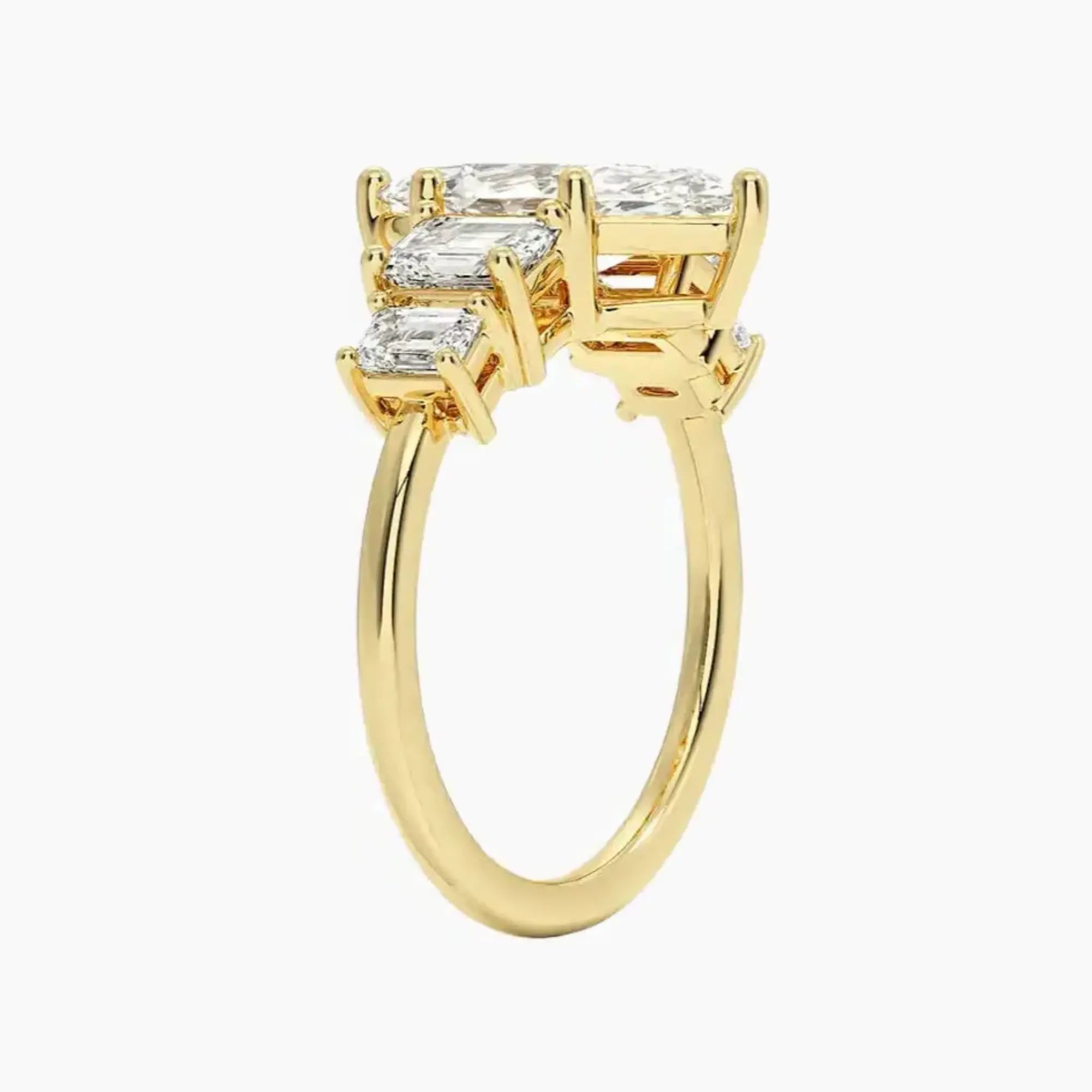 Katerina Five Stone Marquise Designer 1.5 Carat Lab Grown Diamond Engagement Ring in 14K Rose Gold