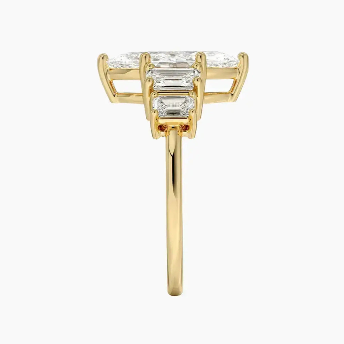 Katerina Five Stone Marquise Designer Diamond Ring Setting in 18K Rose Gold