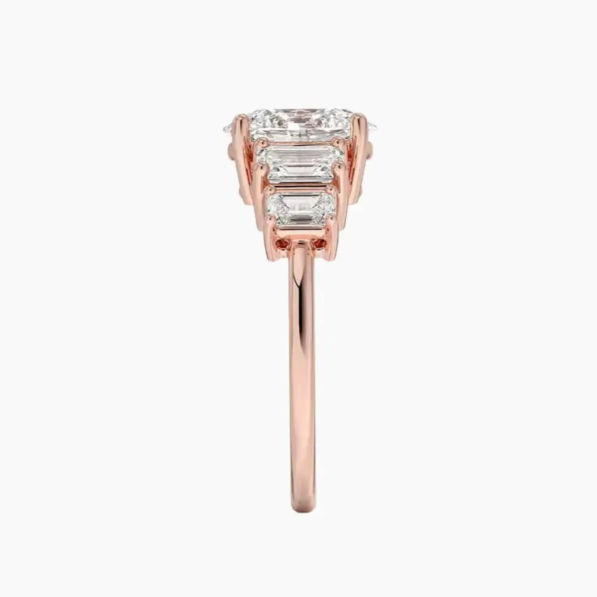 Katerina Five Stone Oval Designer 1.5 Carat Lab Grown Diamond Engagement Ring in 14K White Gold