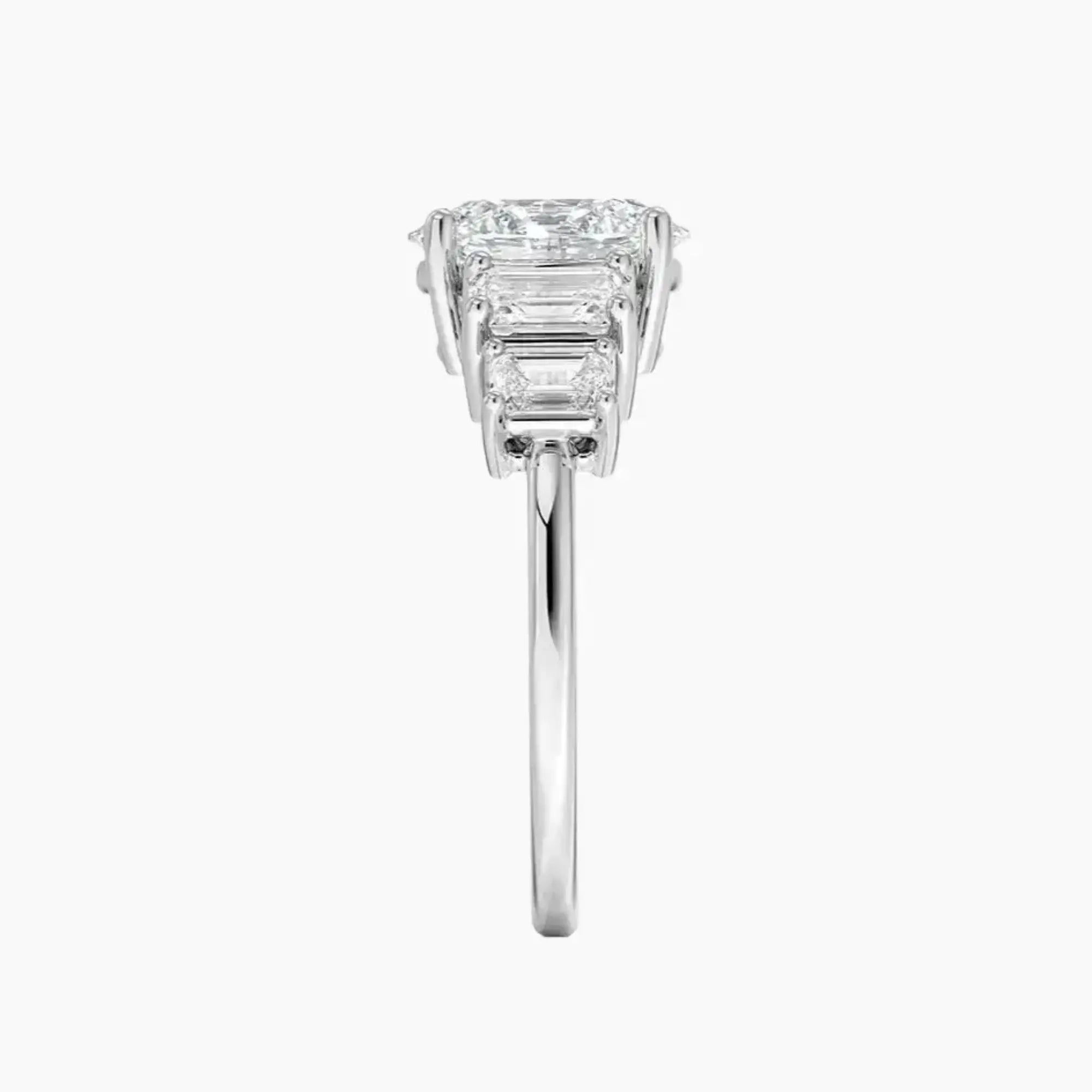 Katerina Five Stone Oval Designer 2.5 Carat Lab Grown Diamond Engagement Ring in 18K Rose Gold